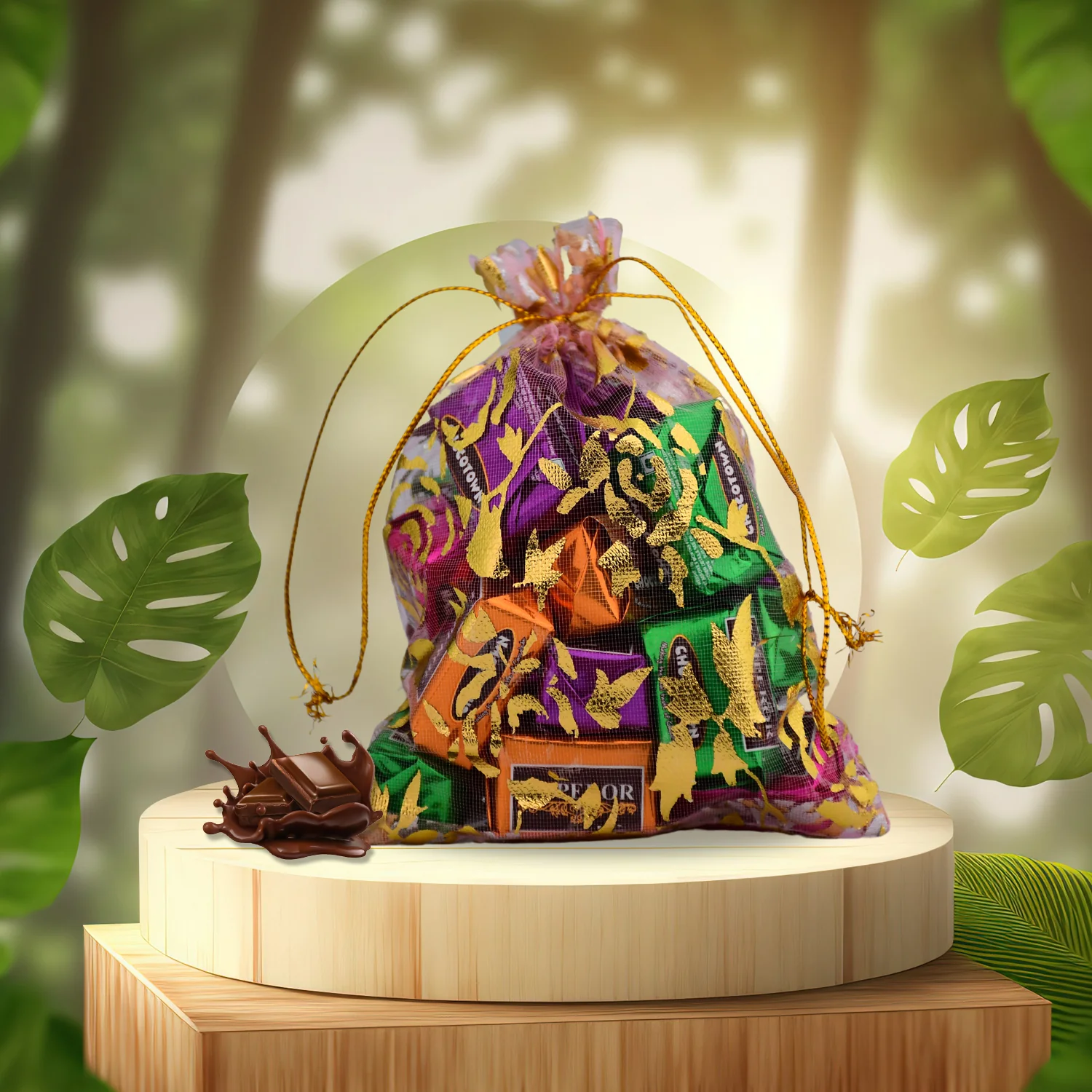 Decorative Gift Potli with 10 Premium Chocolates – Reusable Festive Return Gift Hamper - Image 5