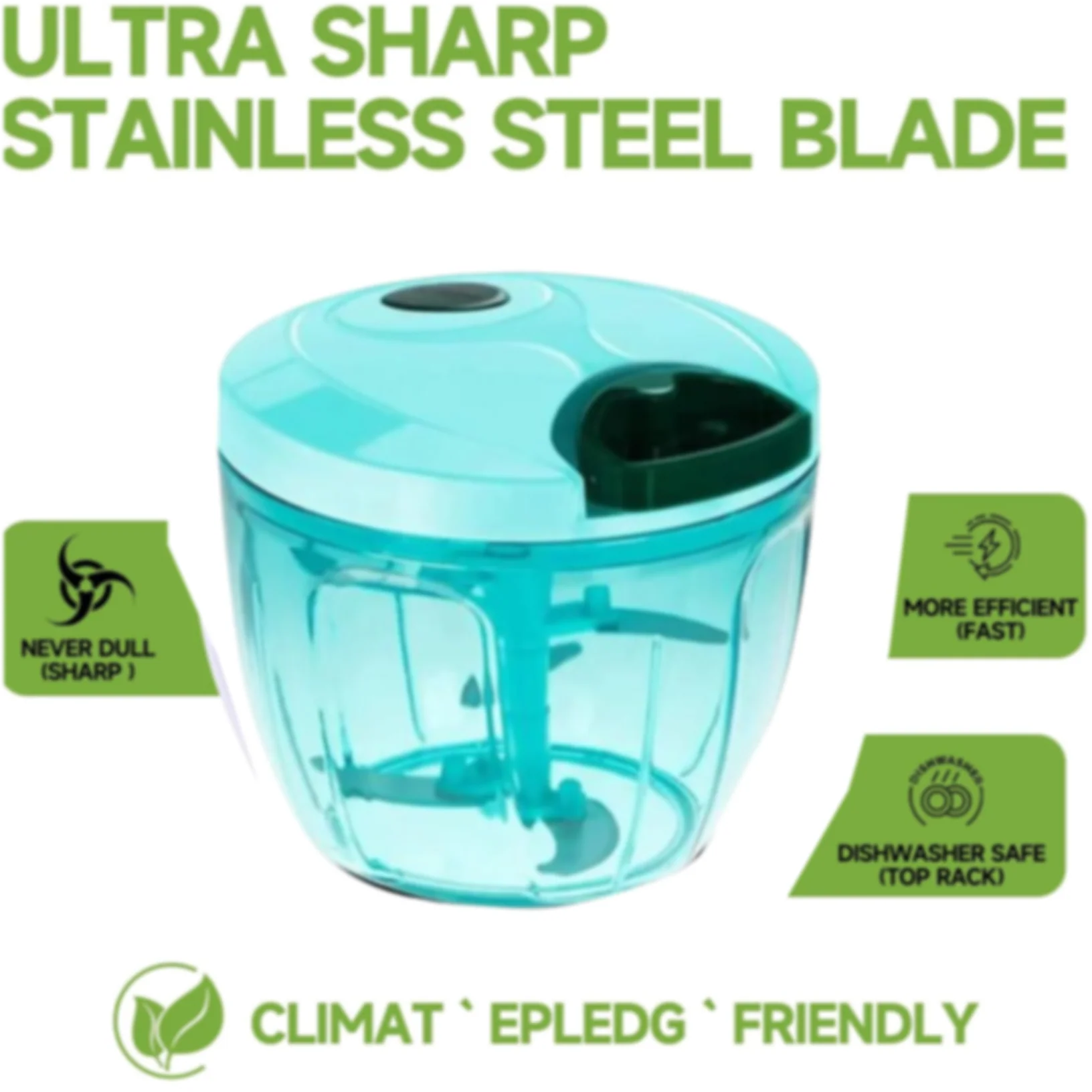 Manual Stainless Steel Vegetable Chopper – Compact, Extra Sharp with 5 Blades - Image 5