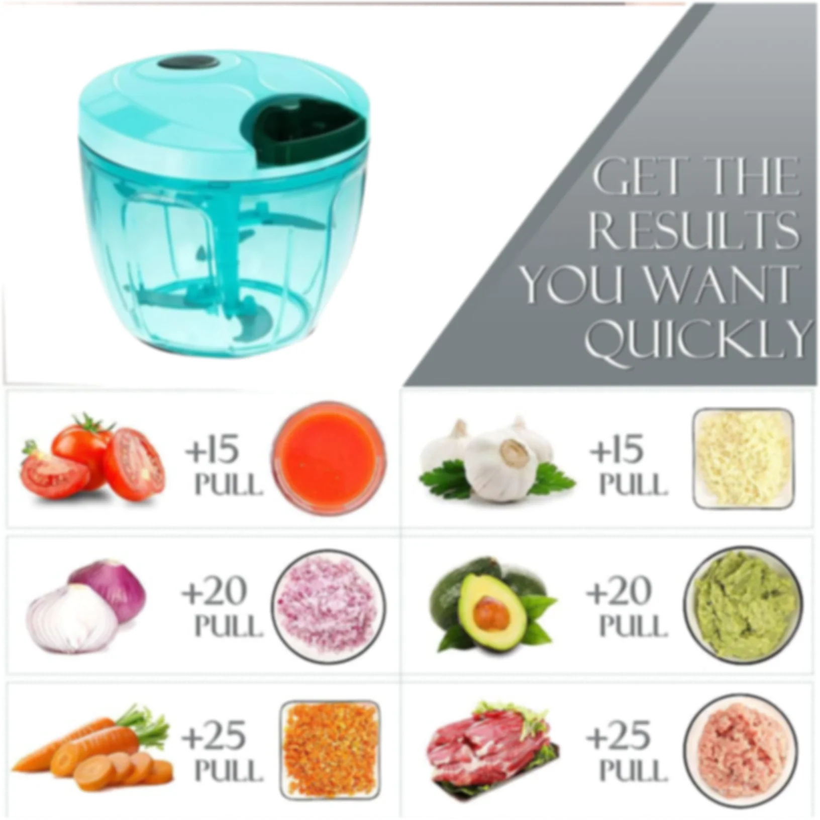 Manual Stainless Steel Vegetable Chopper – Compact, Extra Sharp with 5 Blades - Image 6