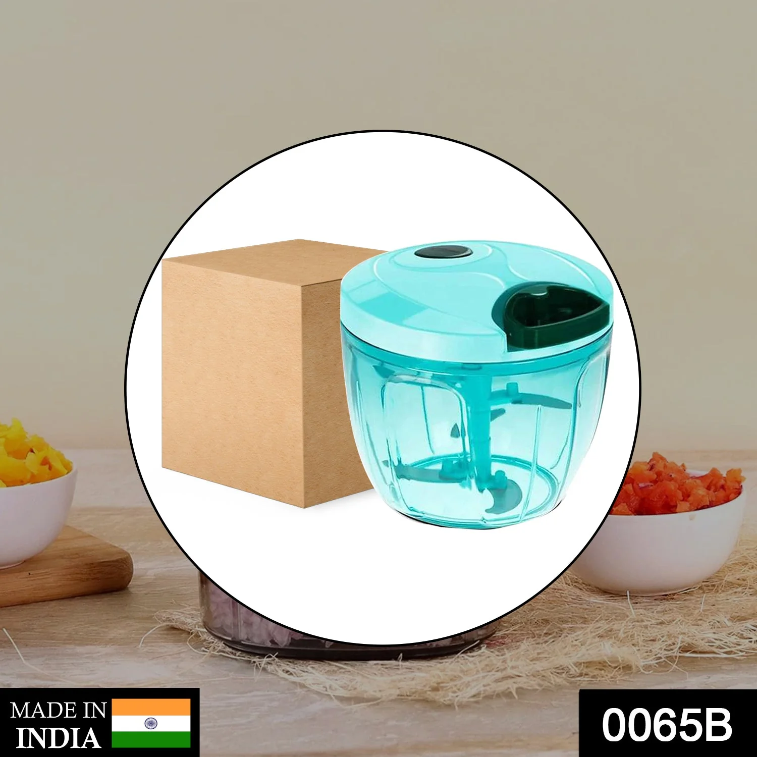 Manual Stainless Steel Handheld Vegetable Chopper with 5 Blades (750 ml) - Image 10