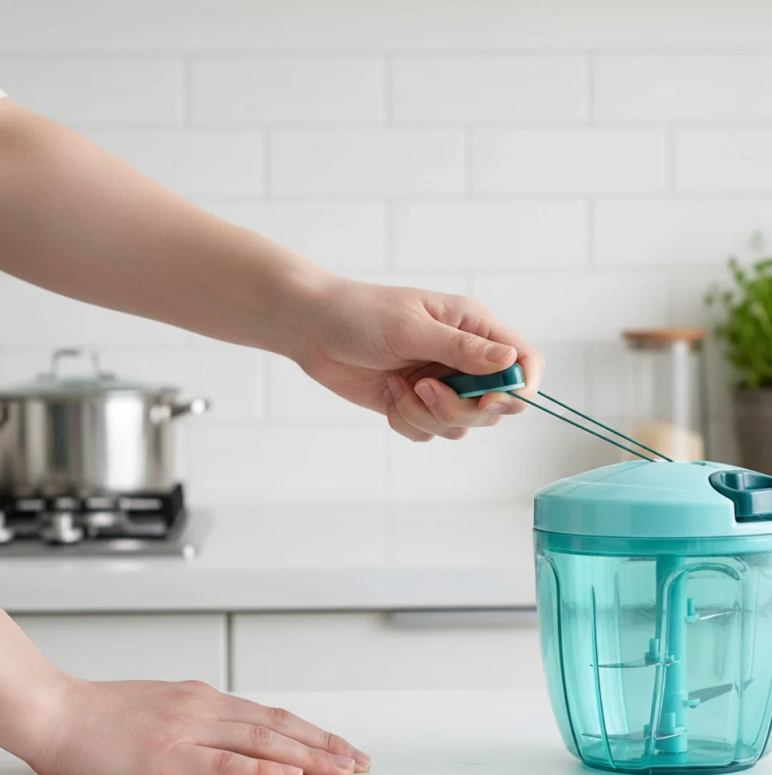Manual Stainless Steel Handheld Vegetable Chopper with 5 Blades (750 ml) - Image 2