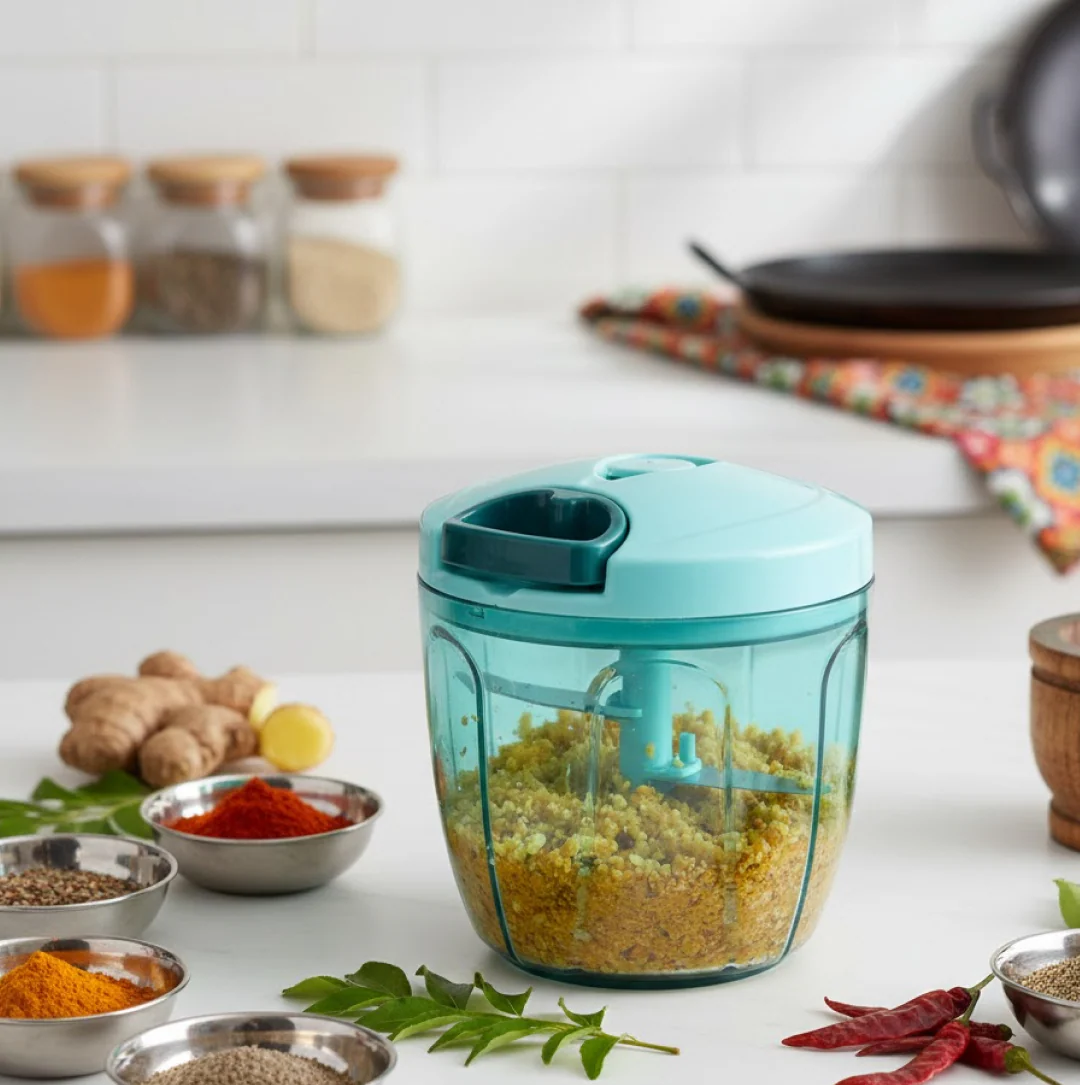 Manual Stainless Steel Handheld Vegetable Chopper with 5 Blades (750 ml) - Image 4