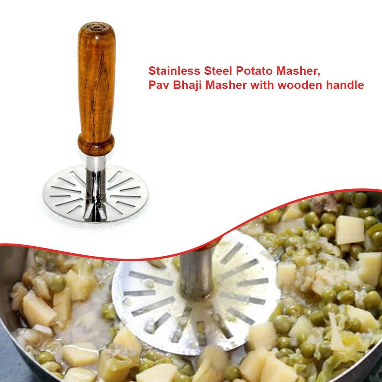 Pavbhaji Masher – Strong Kitchen Tool for Mashing Pavbhaji & Vegetables - Image 5