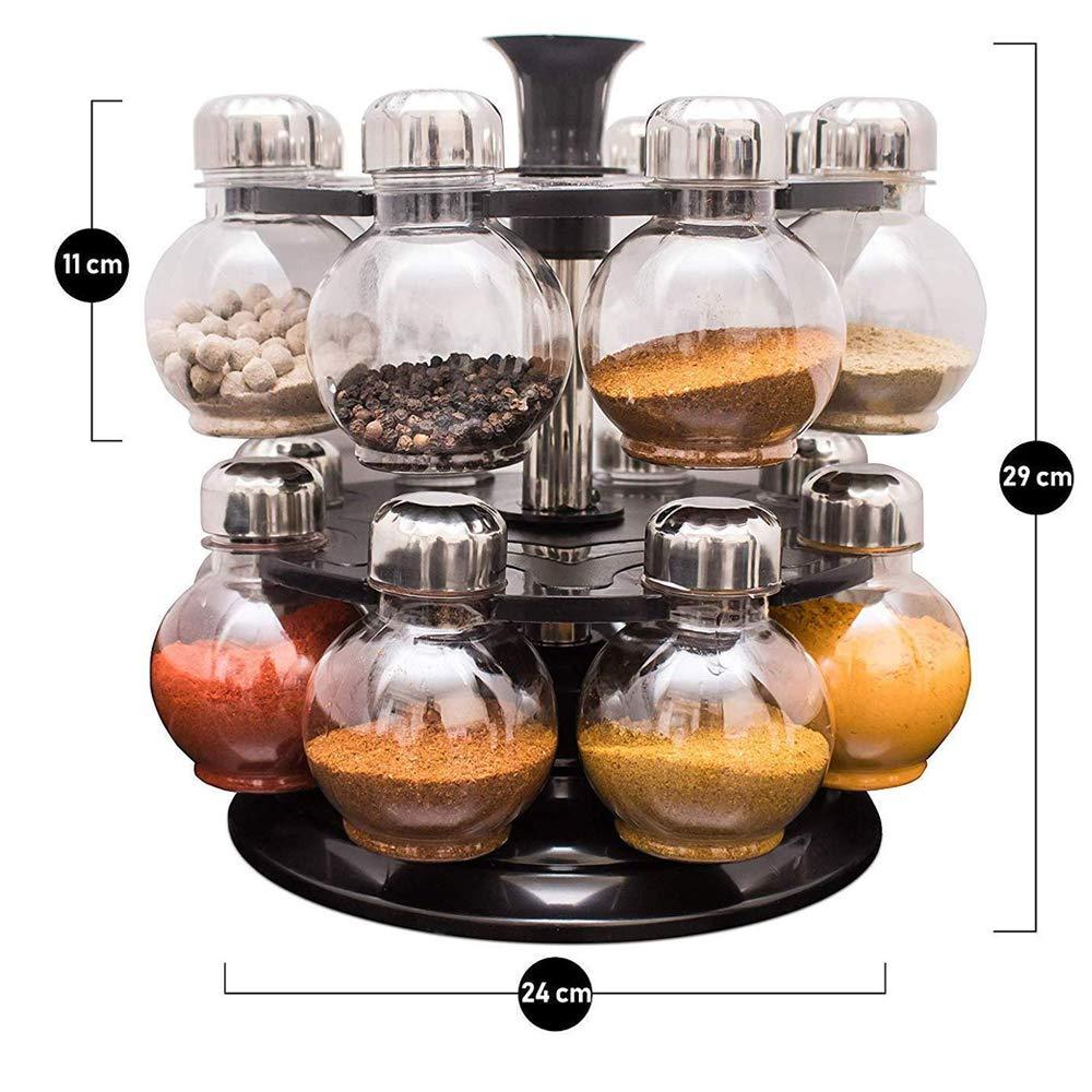 Multipurpose Revolving Plastic Spice Rack Set (16pcs) - Image 5