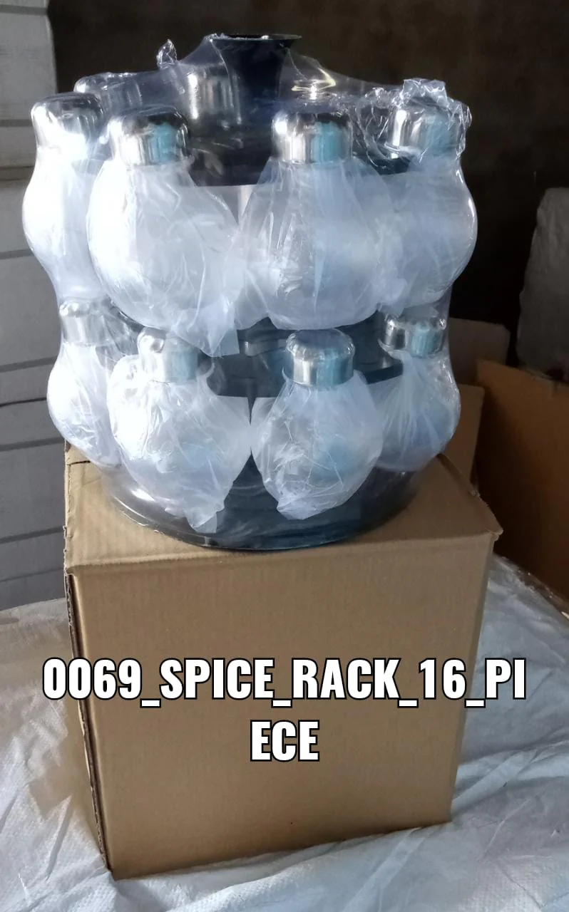 Multipurpose Revolving Plastic Spice Rack Set (16pcs) - Image 6