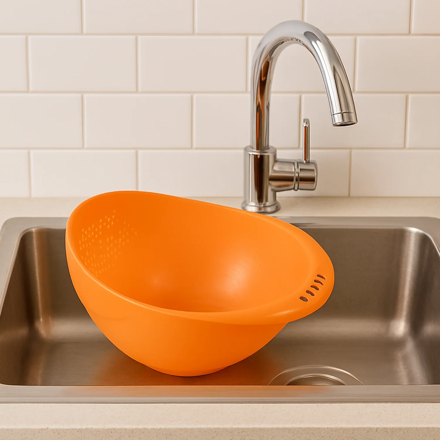 Virgin Rice Bowl Plastic Strainer, Water Strainer | Vegetable & Fruits Washing - Image 3
