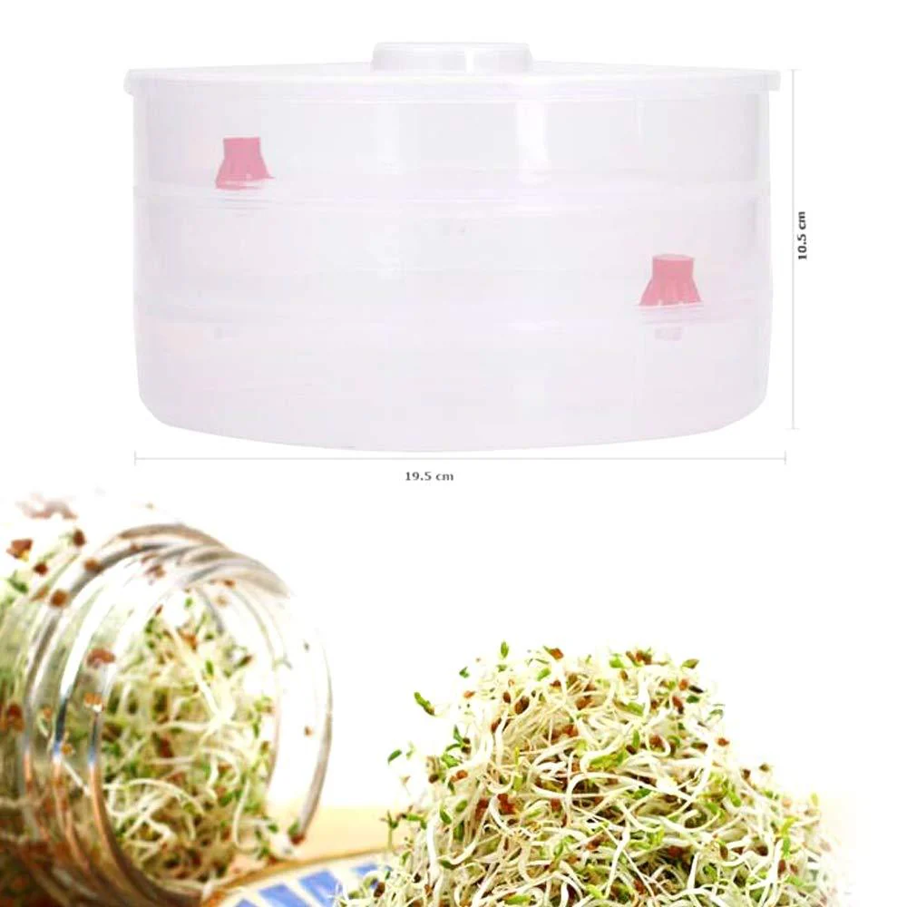 Plastic 3 Compartment Sprout Maker, White - Image 5