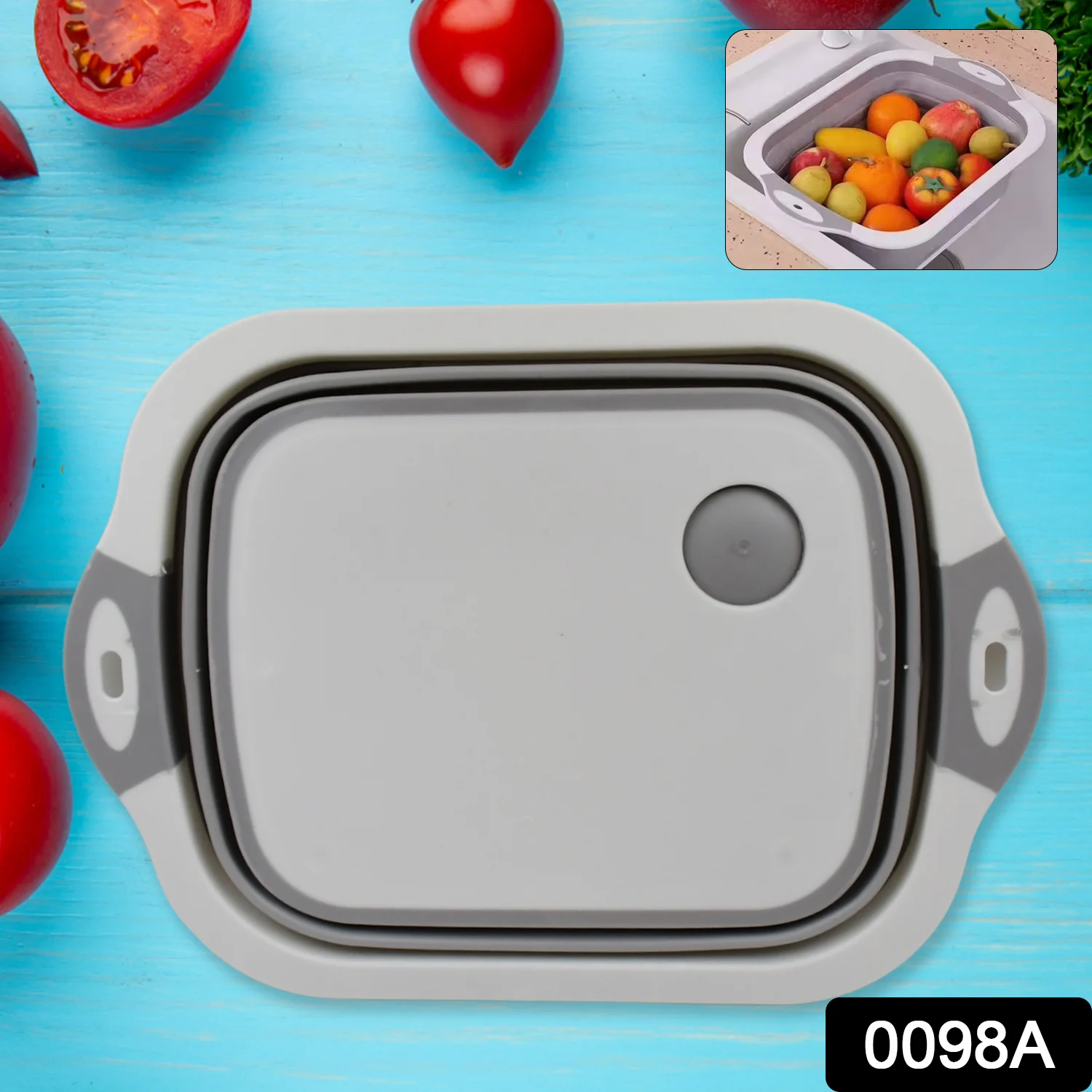 Collapsible Cutting Board with Dish Tub Basket - Image 2