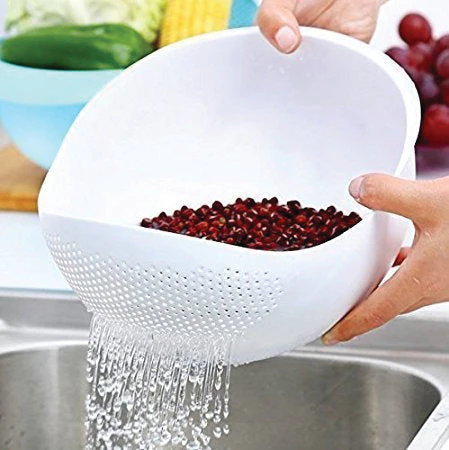 Kitchen Plastic big Rice Bowl Strainer Perfect Size for Storing and Straining - Image 7