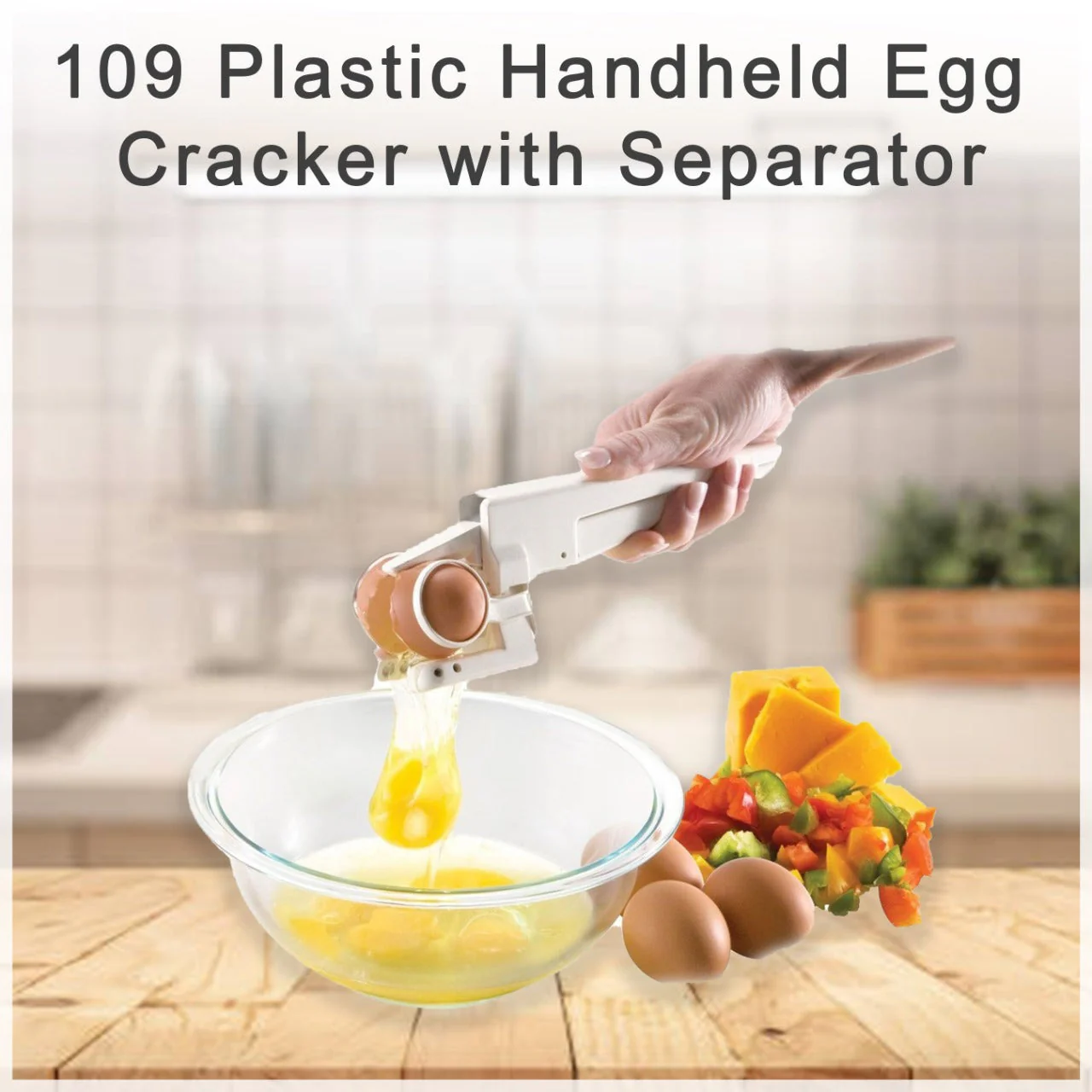 Plastic Handheld Egg Cracker with Separator - Image 7