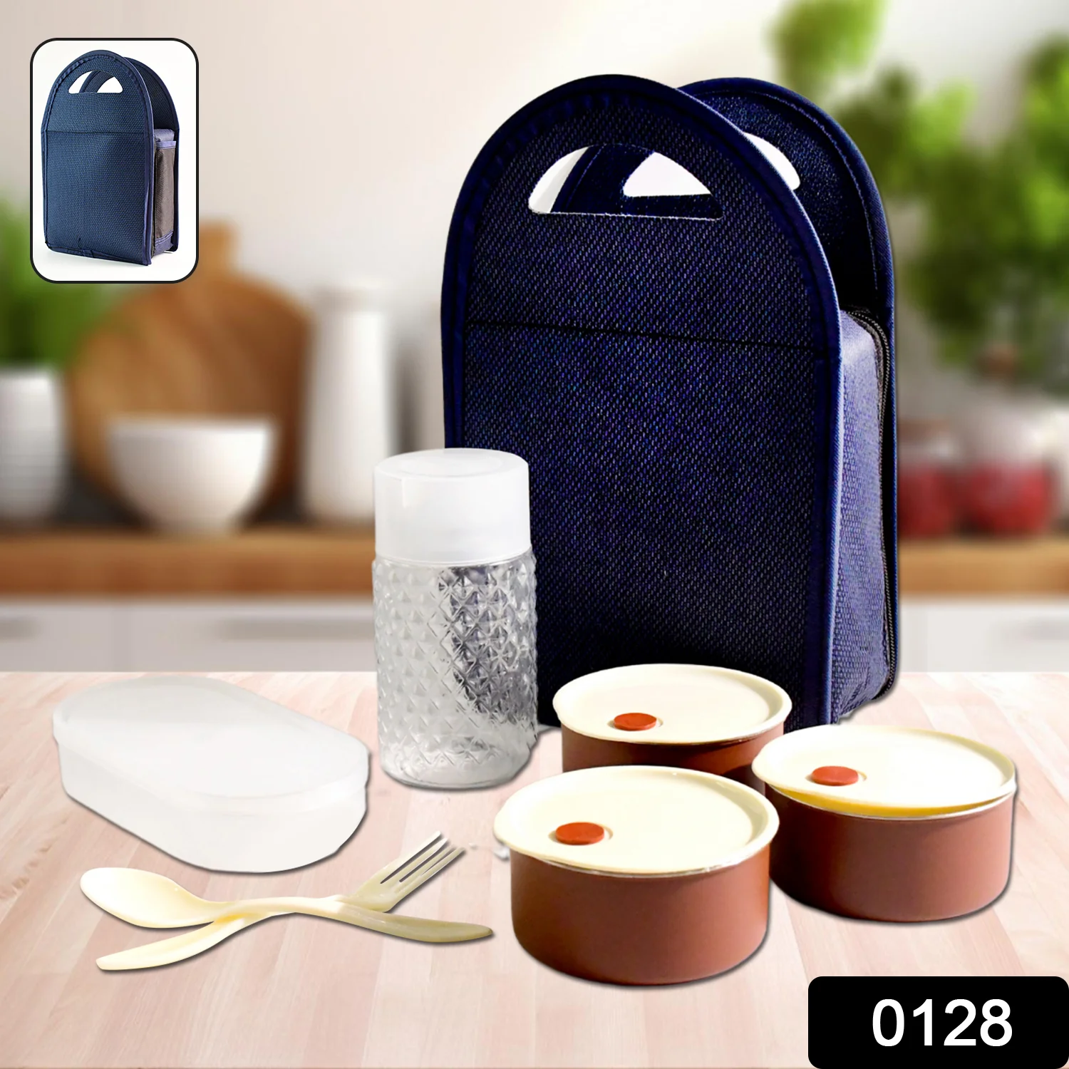 Steel Lunch Box Set (4 pcs, Black) - Image 2