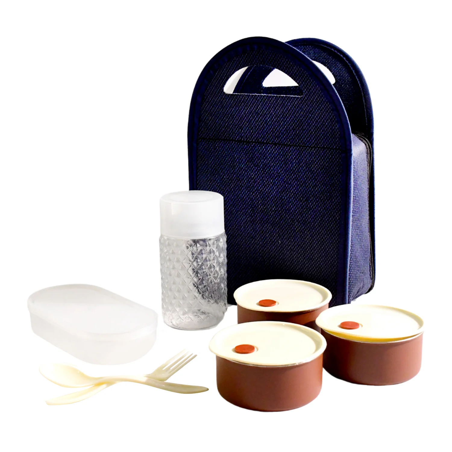 Steel Lunch Box Set (4 pcs, Black) - Image 5