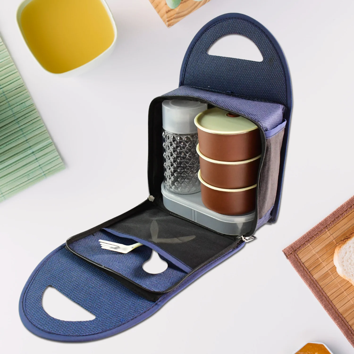 Steel Lunch Box Set (4 pcs, Black) - Image 6