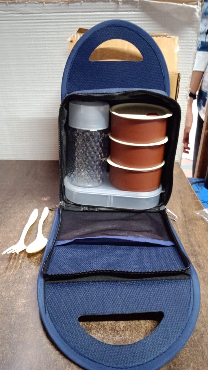 Steel Lunch Box Set (4 pcs, Black) - Image 8