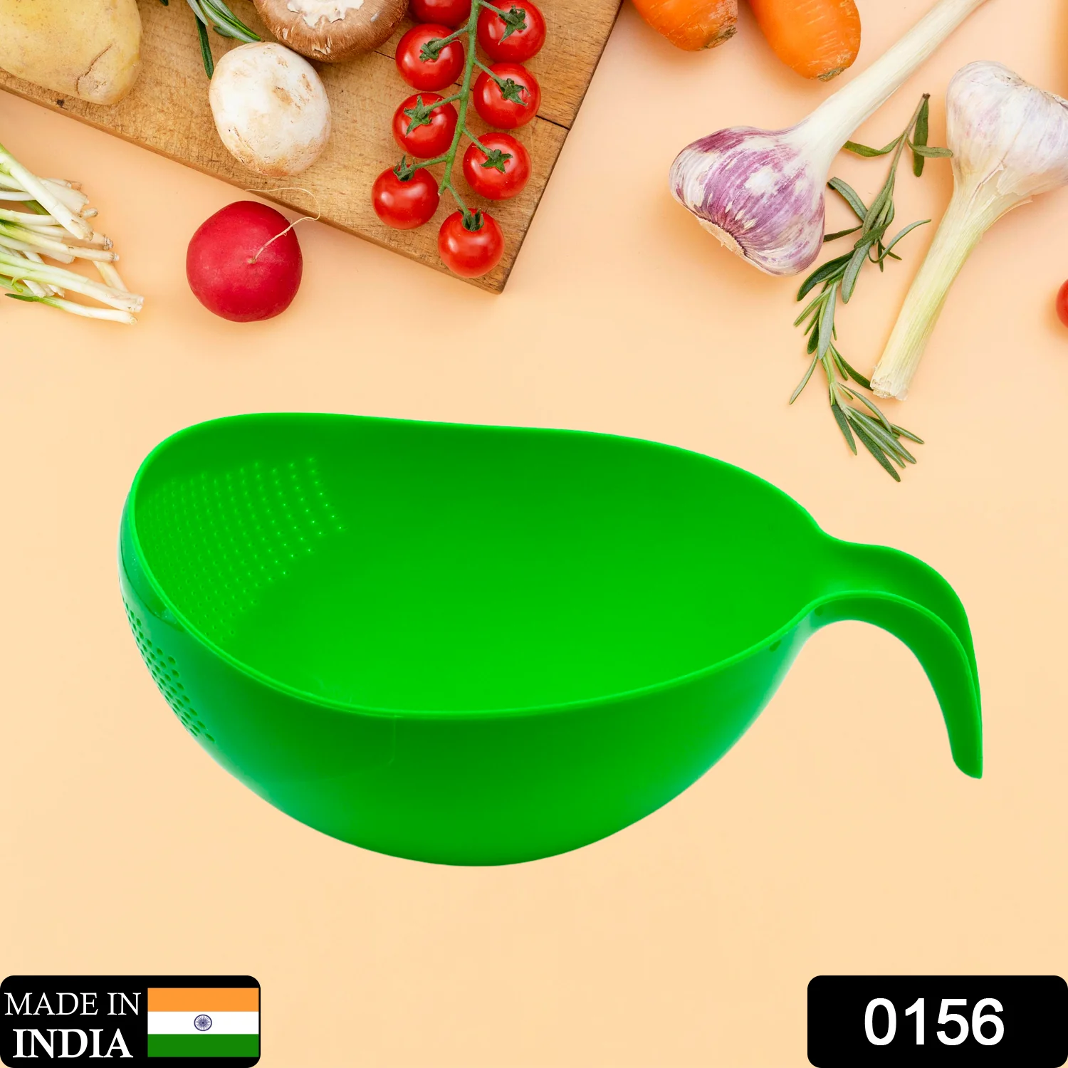 Rice Bowl Thick Drain Basket with Handle - Image 2