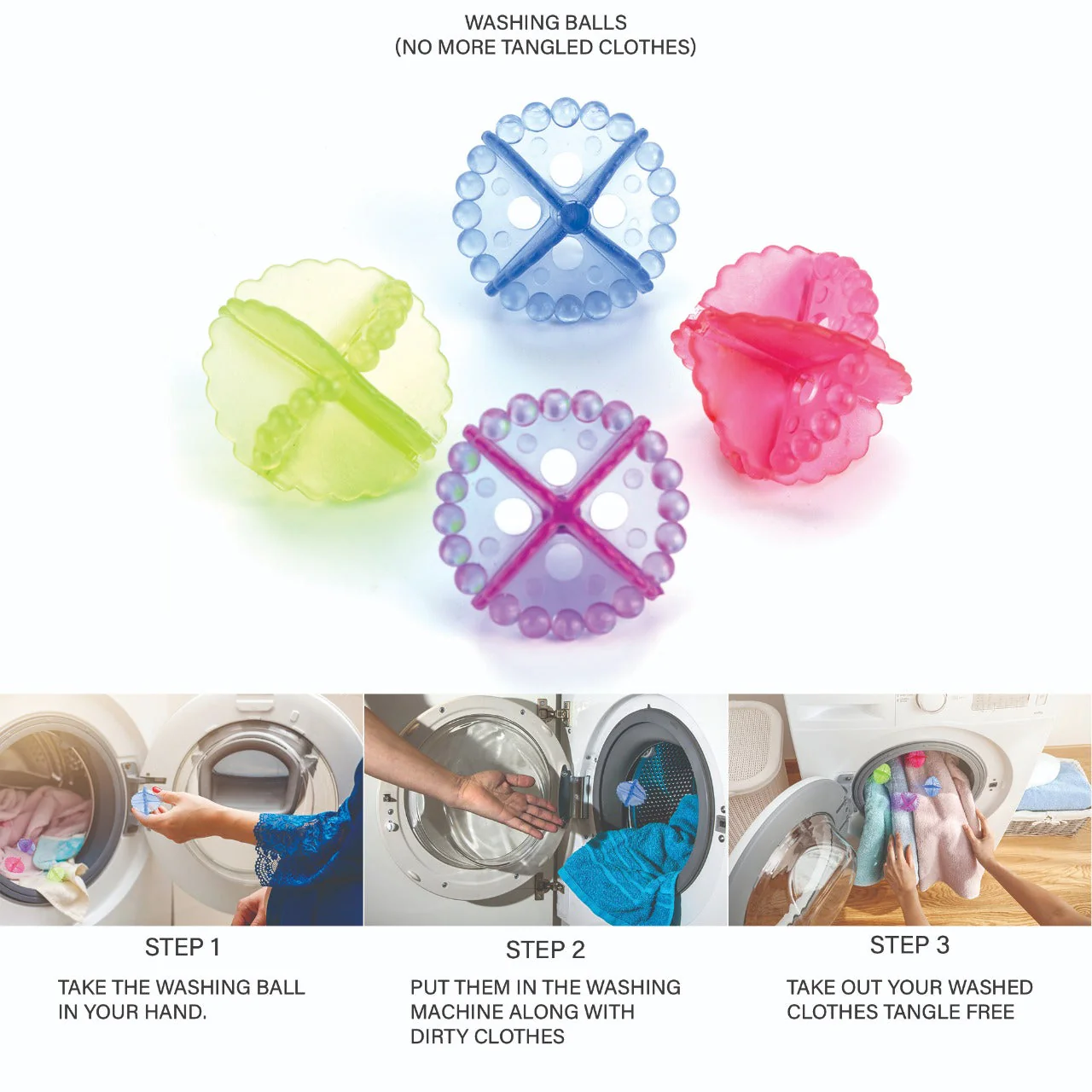 Laundry Washing Ball, Wash Without Detergent (4pcs) - Image 4
