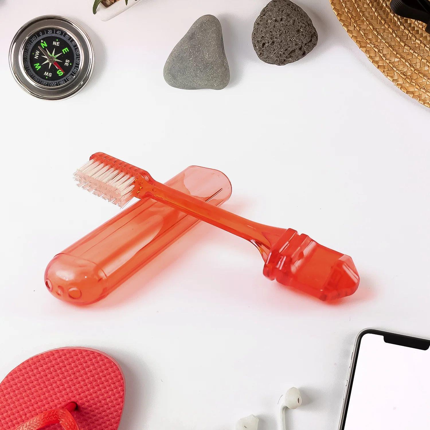 Portable Folding Toothbrush with Built-in Travel Case (1 Pc) - Image 3