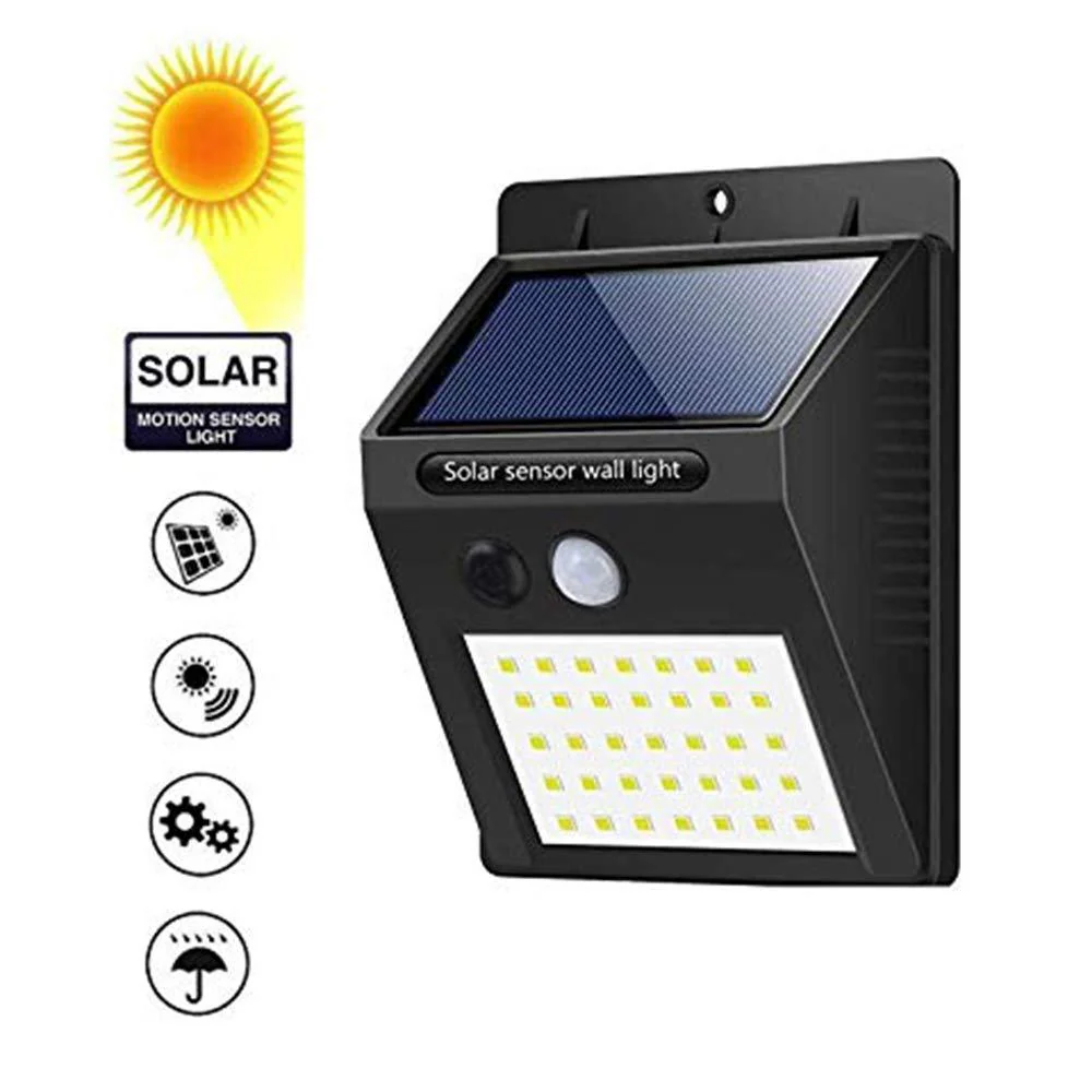 Solar Security LED Night Light for Home Outdoor / Garden Wall (Black) (30-LED Lights) - Image 5