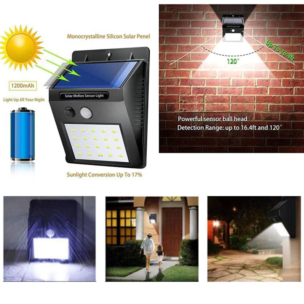 Solar Security LED Night Light for Home Outdoor / Garden Wall (Black) (30-LED Lights) - Image 7