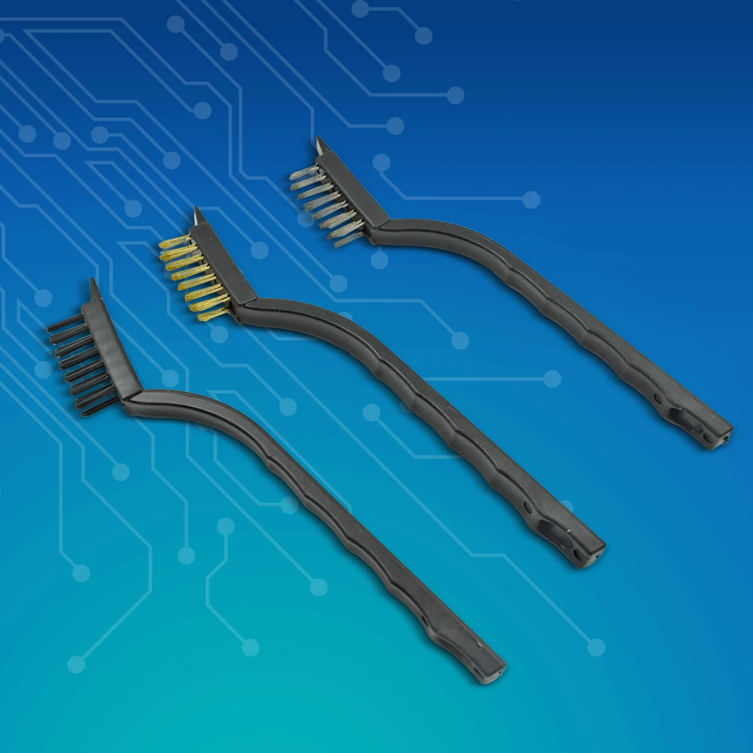 3pcs Mini Wire Brush Set (Steel / Nylon / Brass Brush) - Image 7