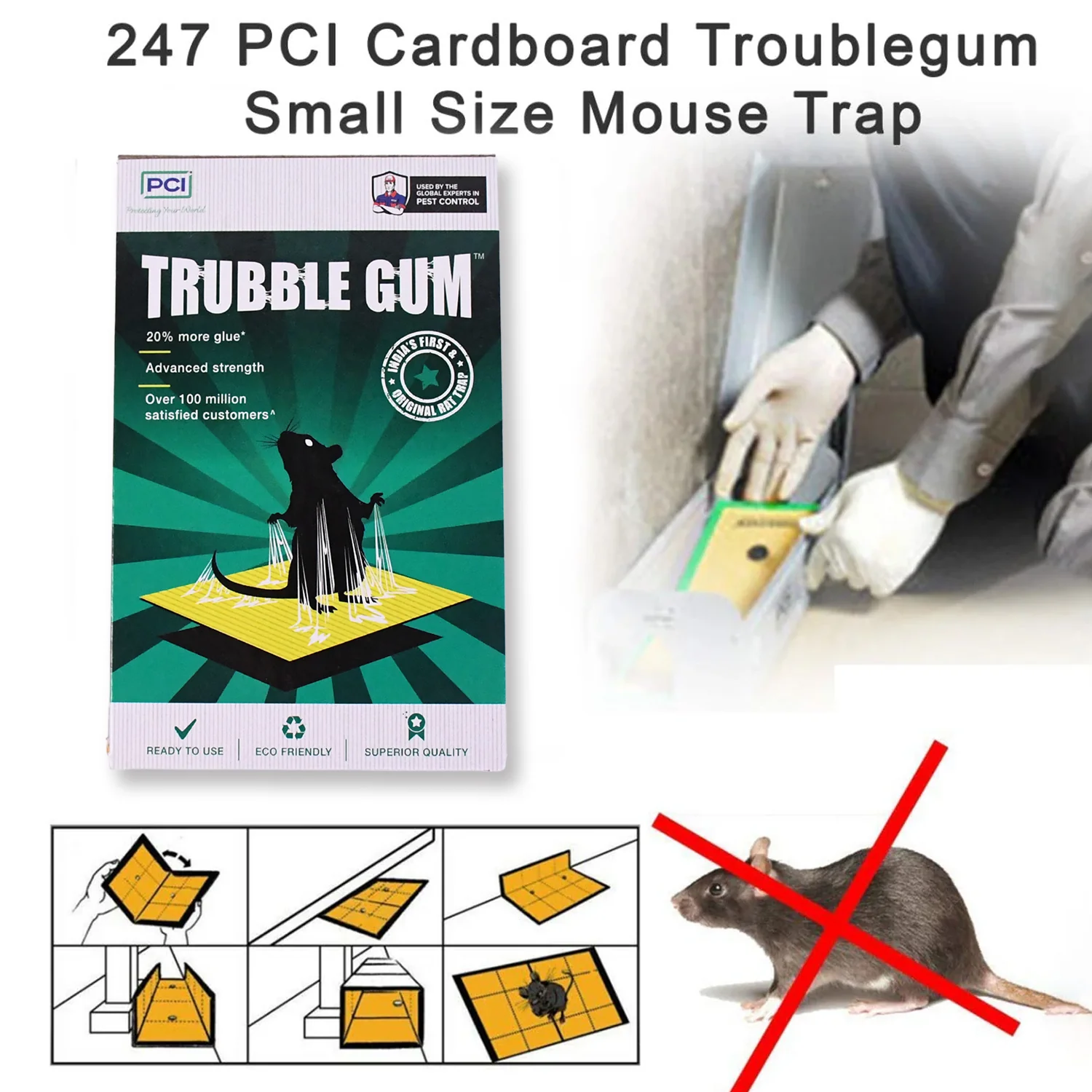 PCI Cardboard Troublegum Small Size Mouse Trap-1pc - Image 4