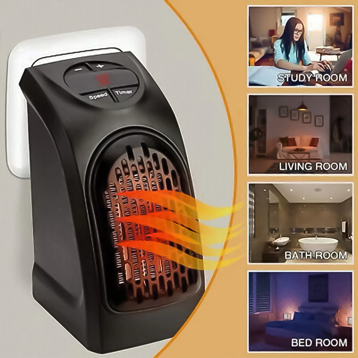 Electric Mini Handy Heater Plug-In Wall (400w) - Image 7