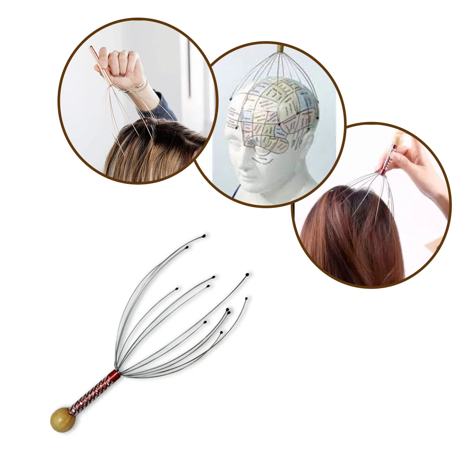 Hand Held Scalp Head Massager Stress Relief - Image 5