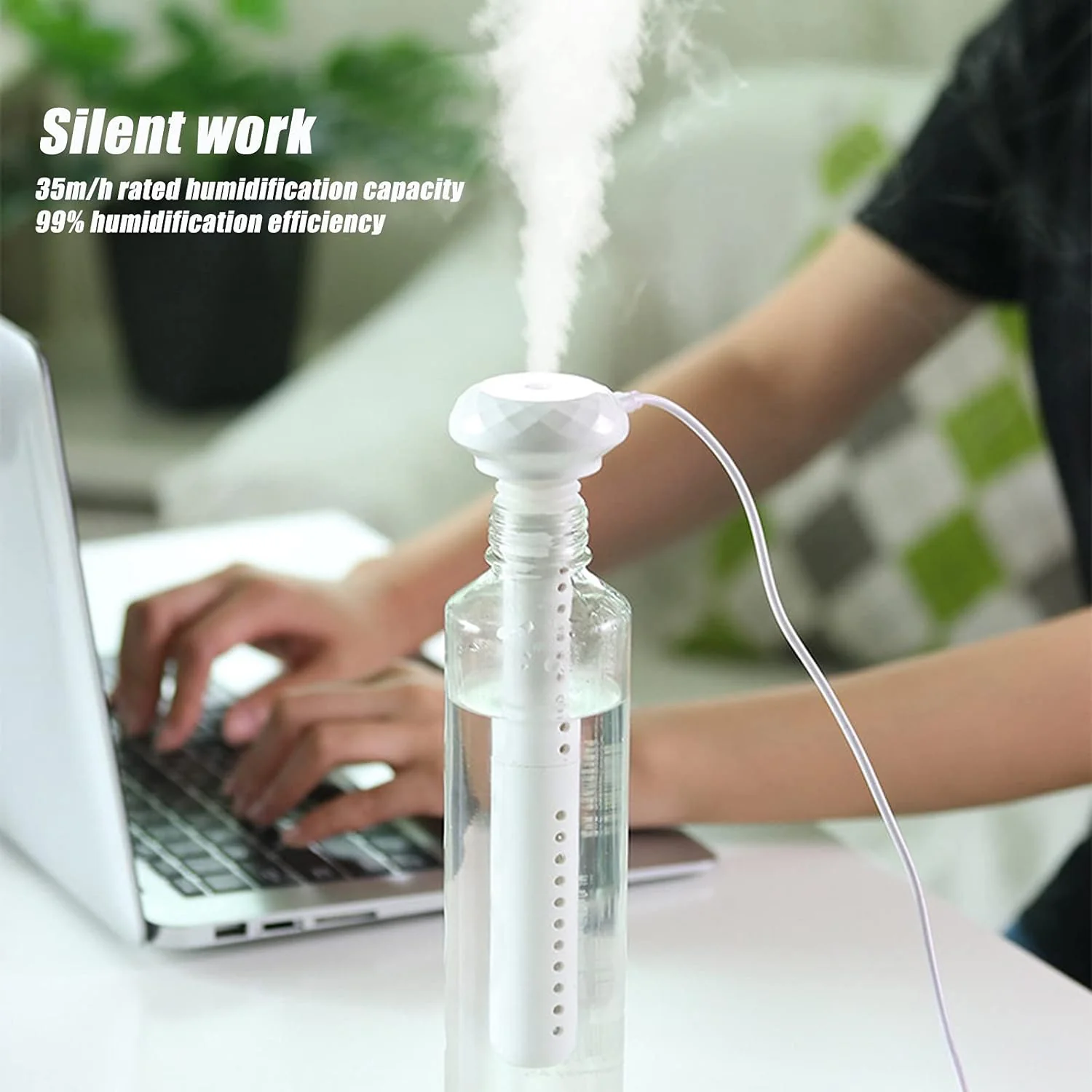 Mini Portable USB Humidifier – Quiet Cool Mist for Car, Home, Office, Travel (1 Pc) - Image 4