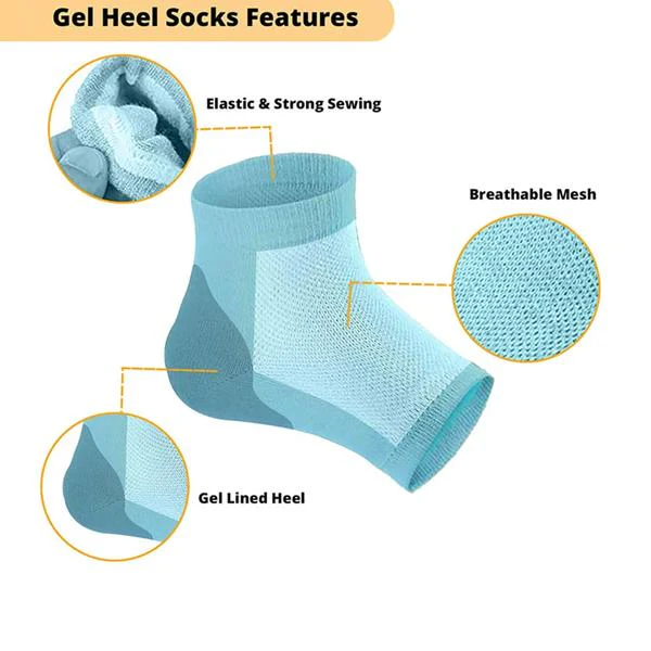 Heel Pain Relief Silicone Gel Heel Socks (Multicolor) - Image 7