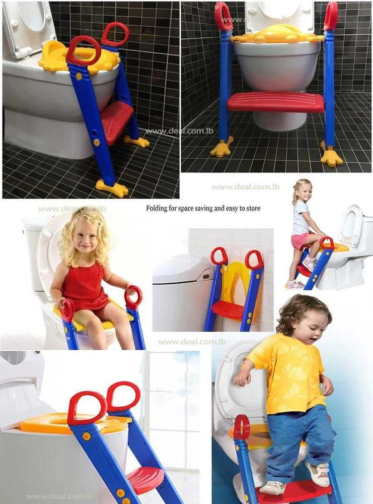 3 in 1 Kids / Toddler Potty Toilet Seat with Step Stool Ladder (Multicolour) - Image 2