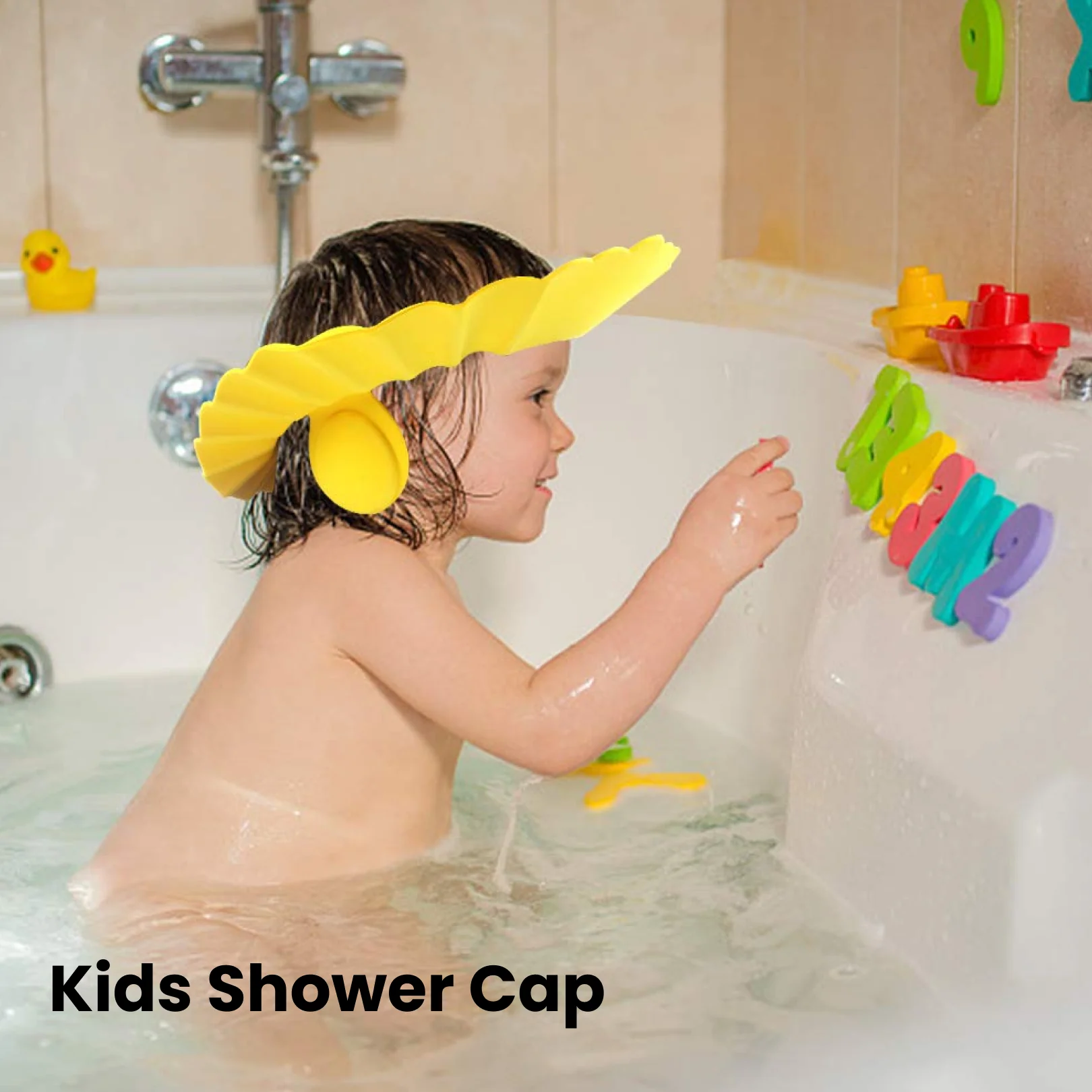 Soft Adjustable Baby Shower Cap – Splash-Proof Eye & Ear Protection for Bath Time - Image 3