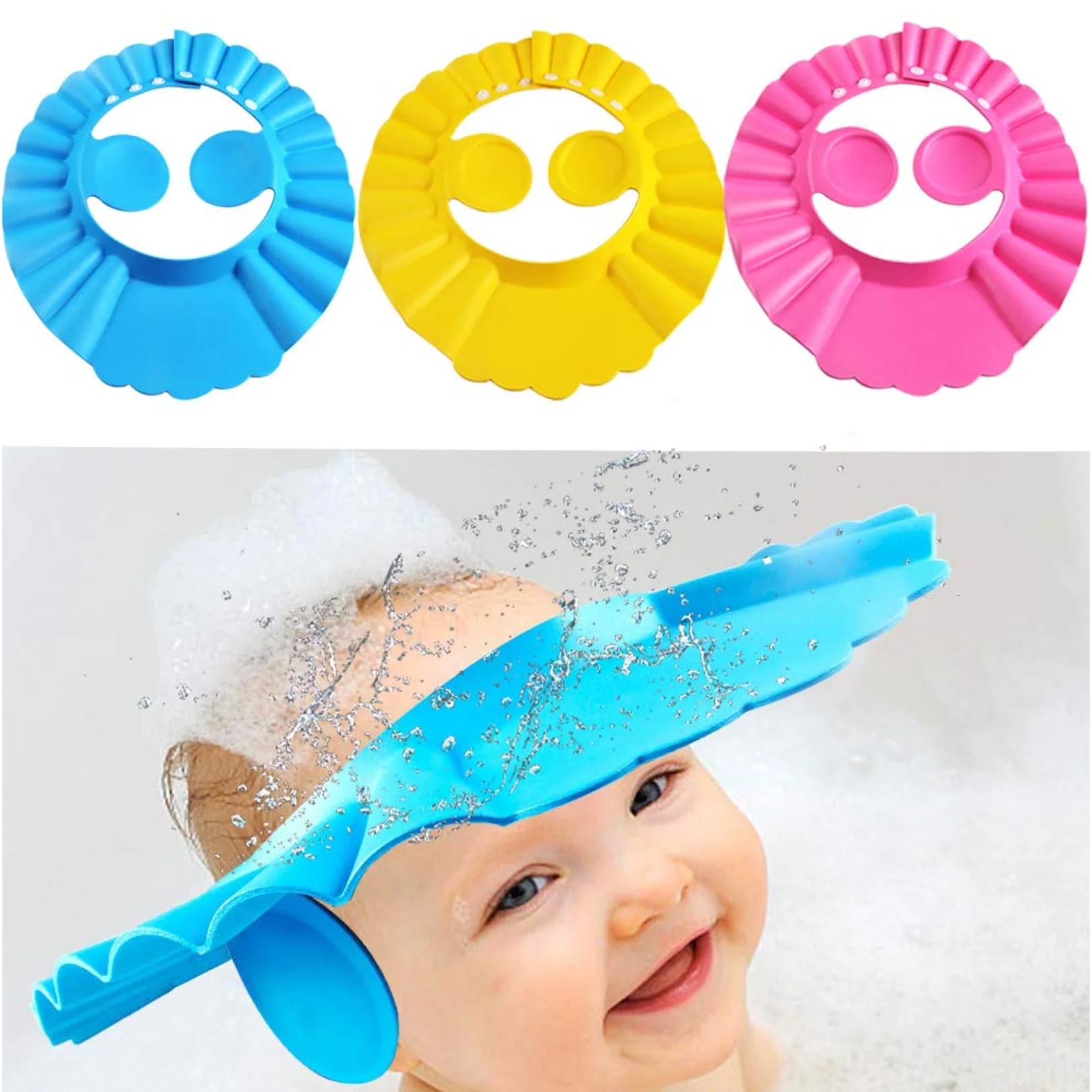 Soft Adjustable Baby Shower Cap – Splash-Proof Eye & Ear Protection for Bath Time - Image 9