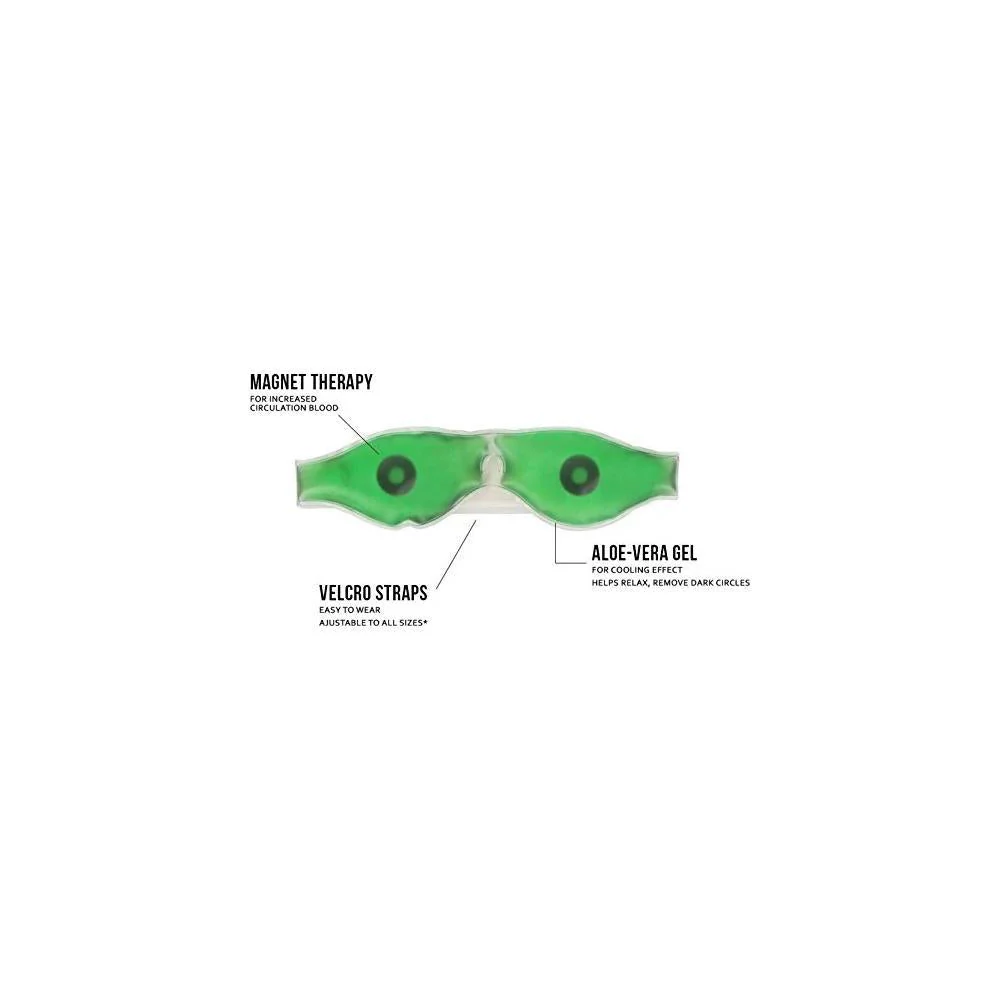 Cold Eye Mask with Stick-on Straps (Green) - Image 5