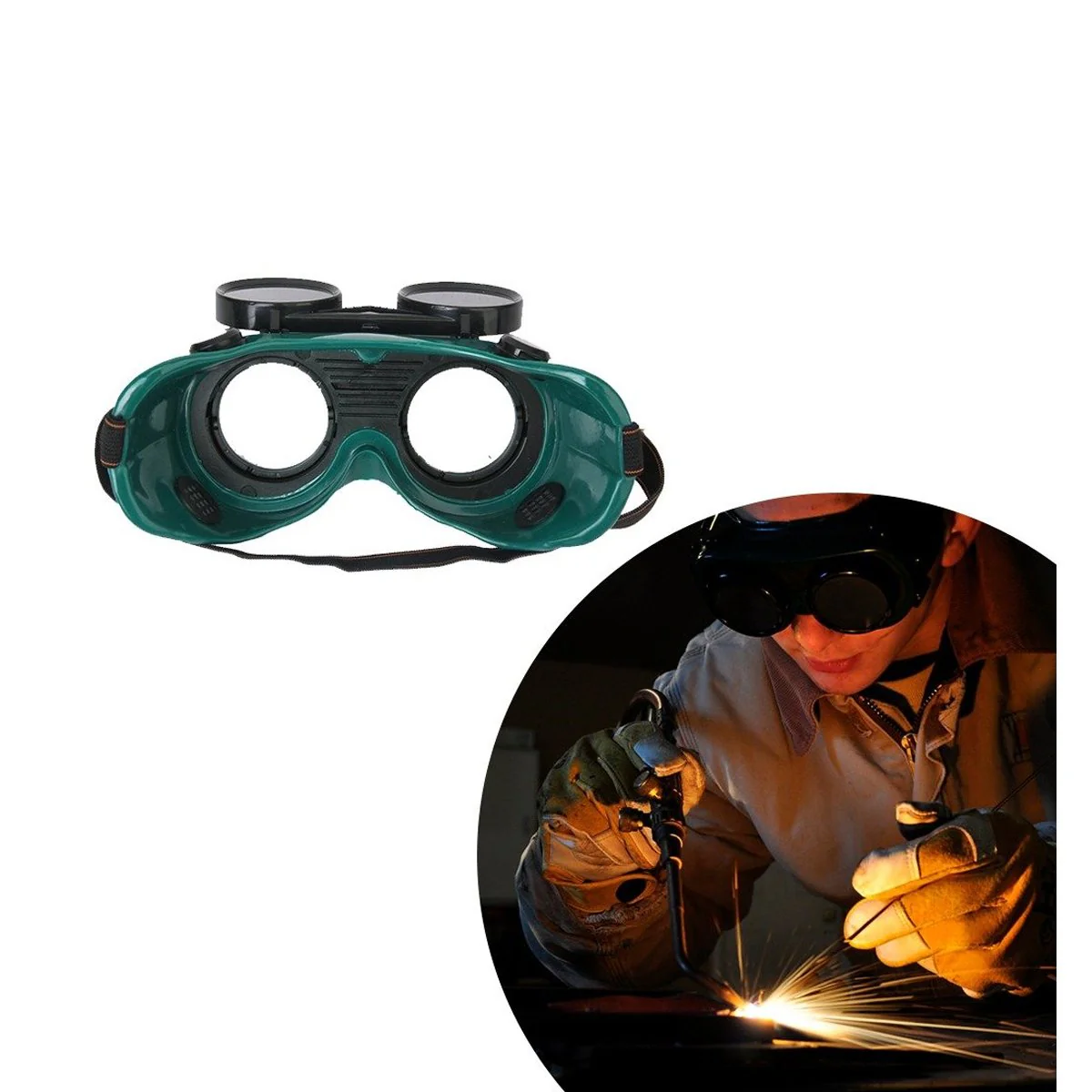 Welding Goggles (Dark Green, Large) - Image 6