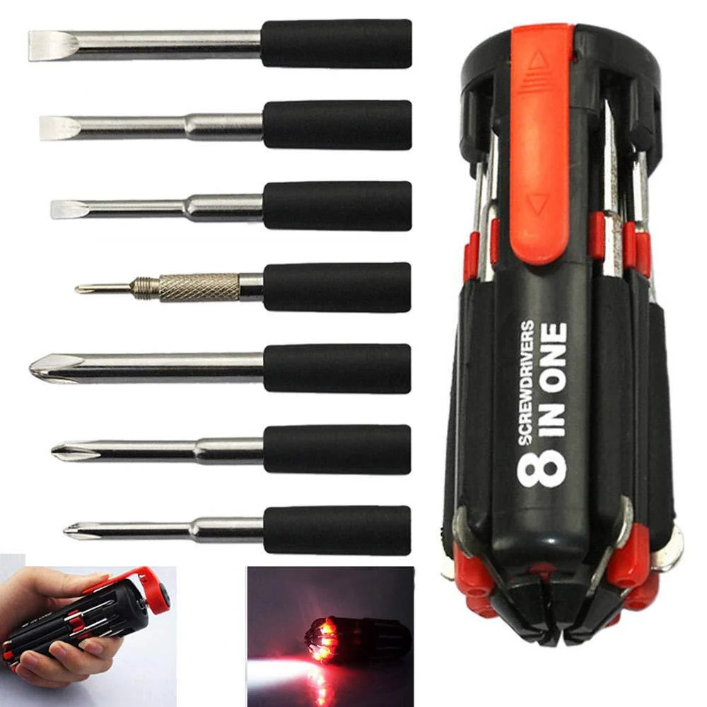 8 in 1 Multi-Function Screwdriver Kit with LED Portable Torch - Image 6