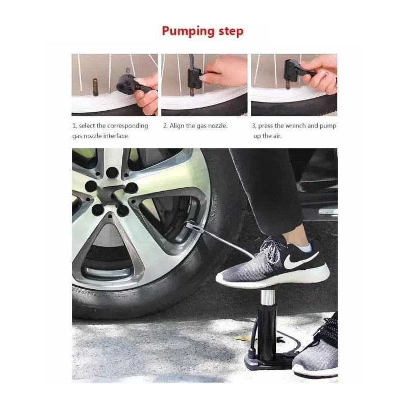 Mini Foot Pump Inflator For Bike and car - Image 10