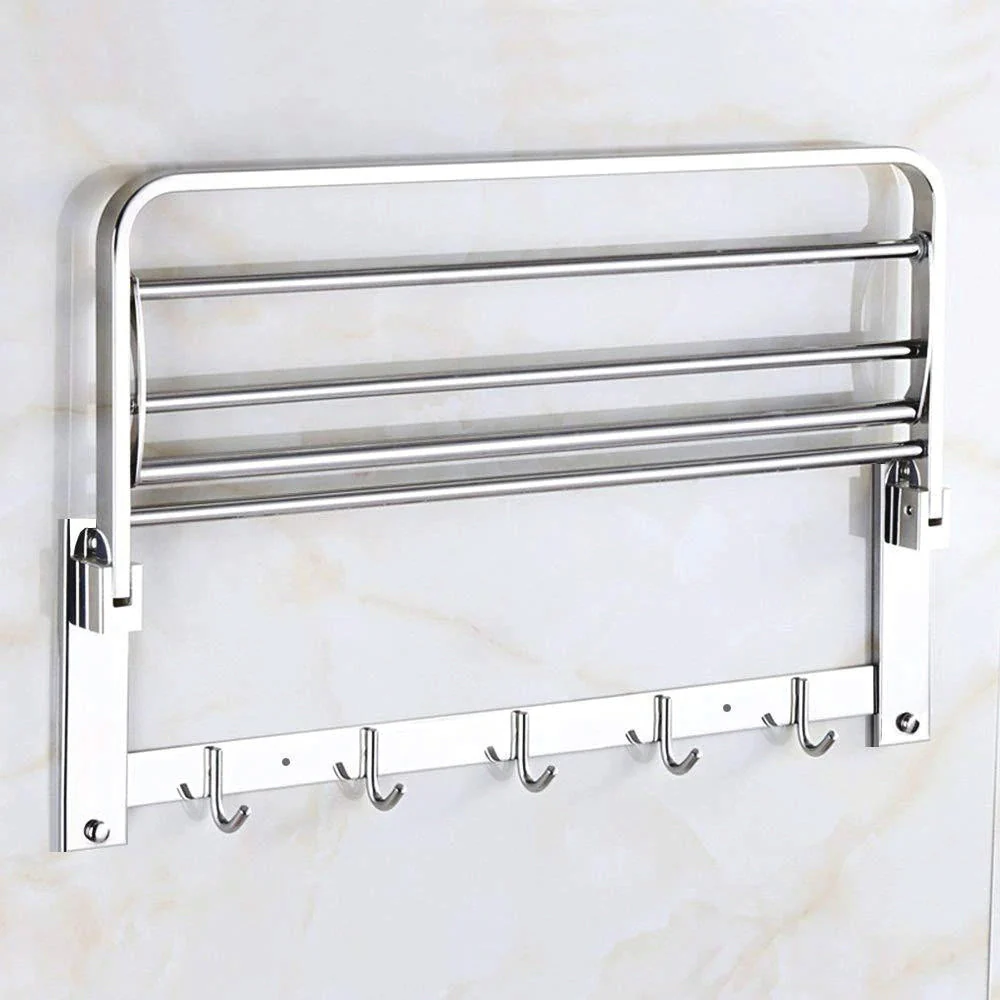 Stainless Steel Folding Towel Rack Cum Towel Bar 18 Inch - Image 4