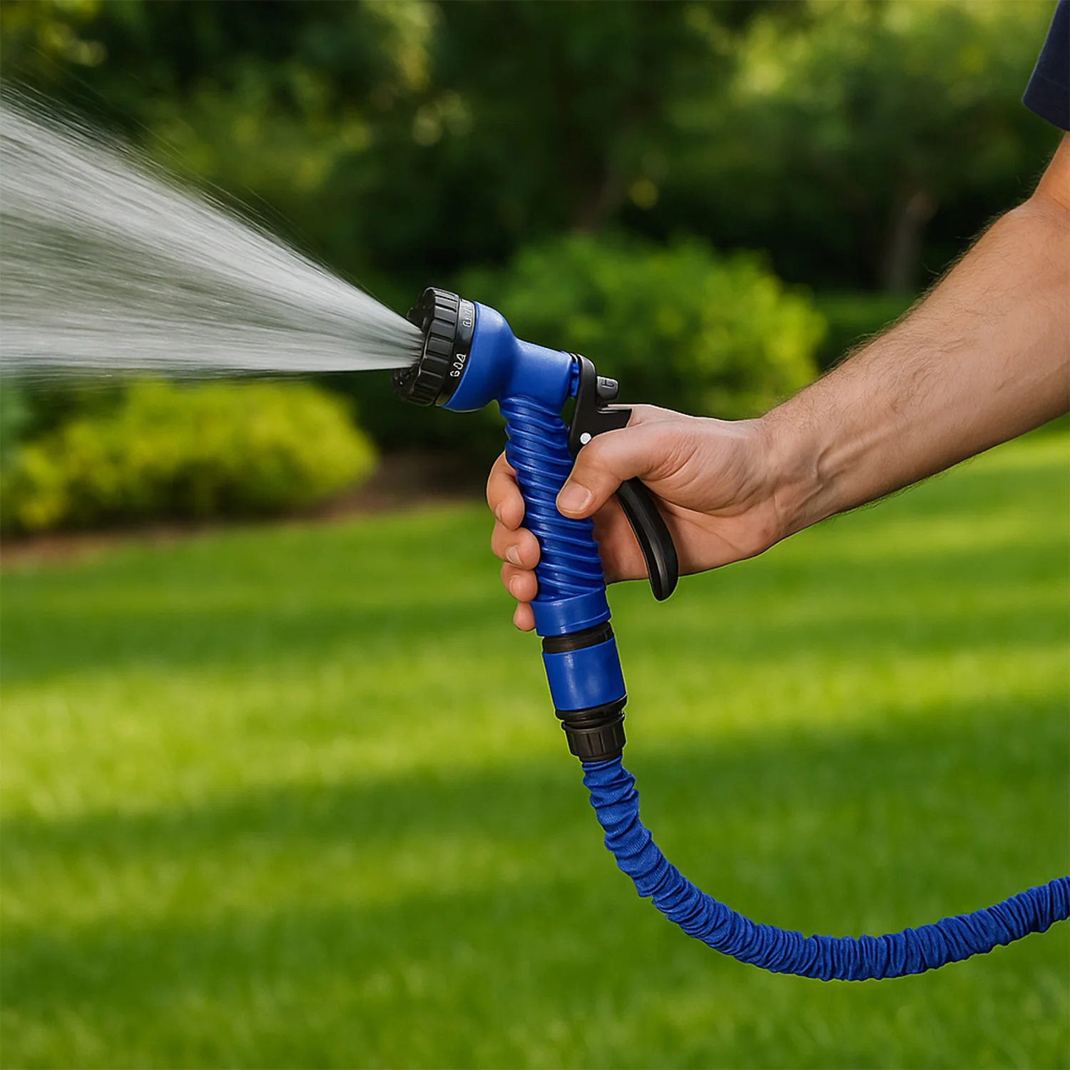 50 Ft Expandable Hose Pipe Nozzle For Garden Wash Car Bike With Spray Gun - Image 7