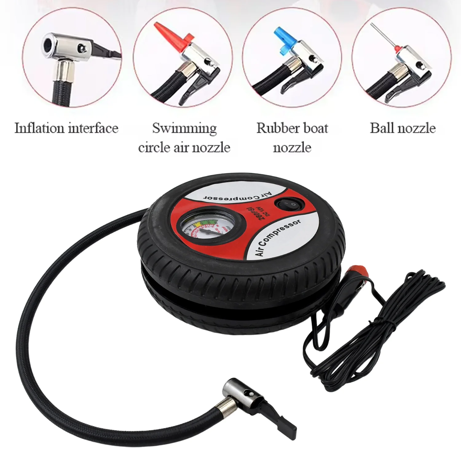 Compressor for Car and Bike 12V 260 PSI Tyre Inflator Air Pump - Image 4