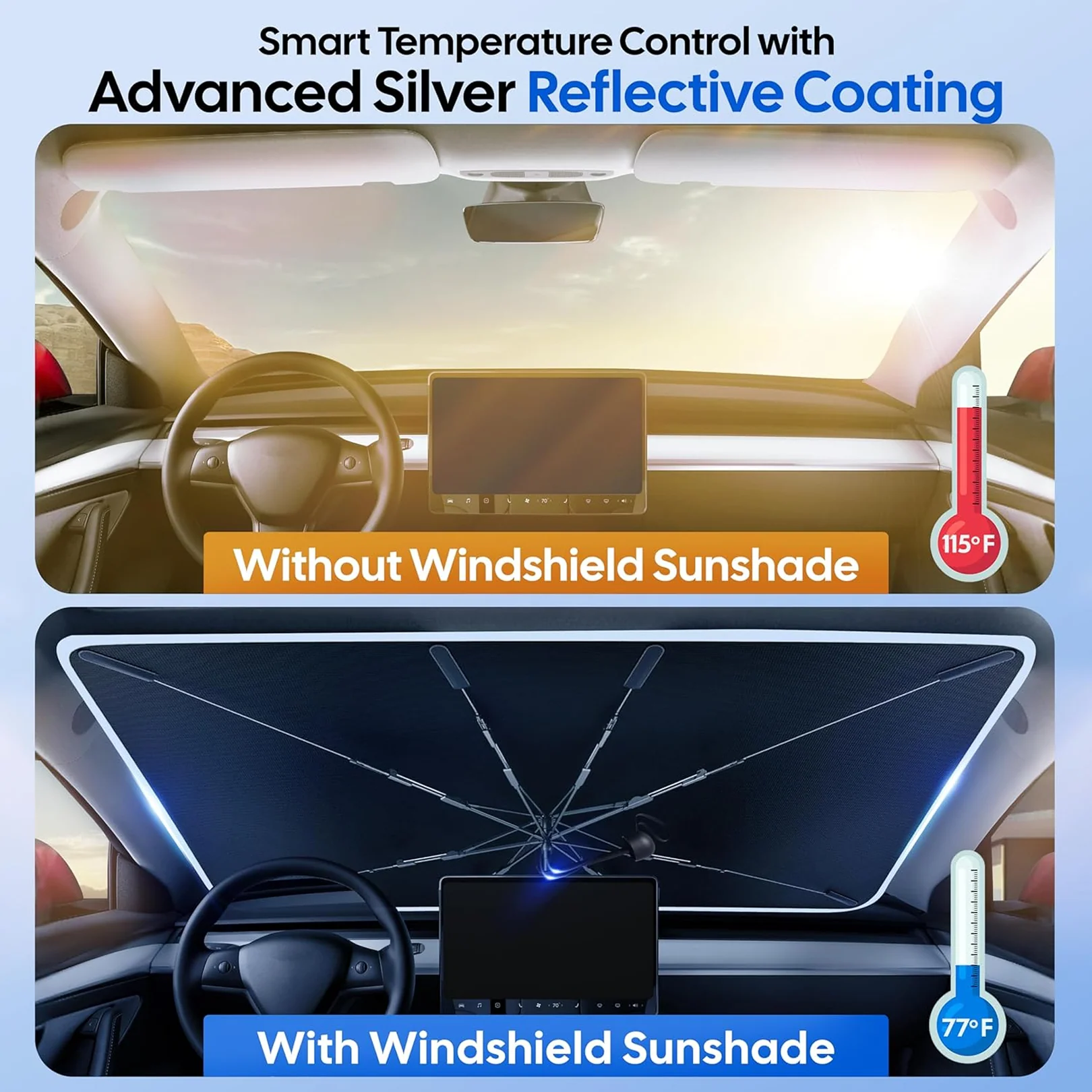 Foldable Car Windshield Sunshade for Heat Protection - Image 6