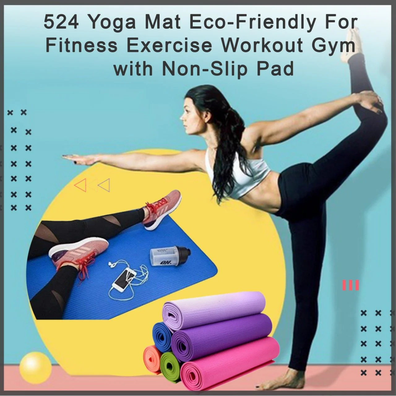 Yoga Mat Eco-Friendly for Fitness & Gym – Non-Slip Exercise Mat (180x60cm) - Image 8