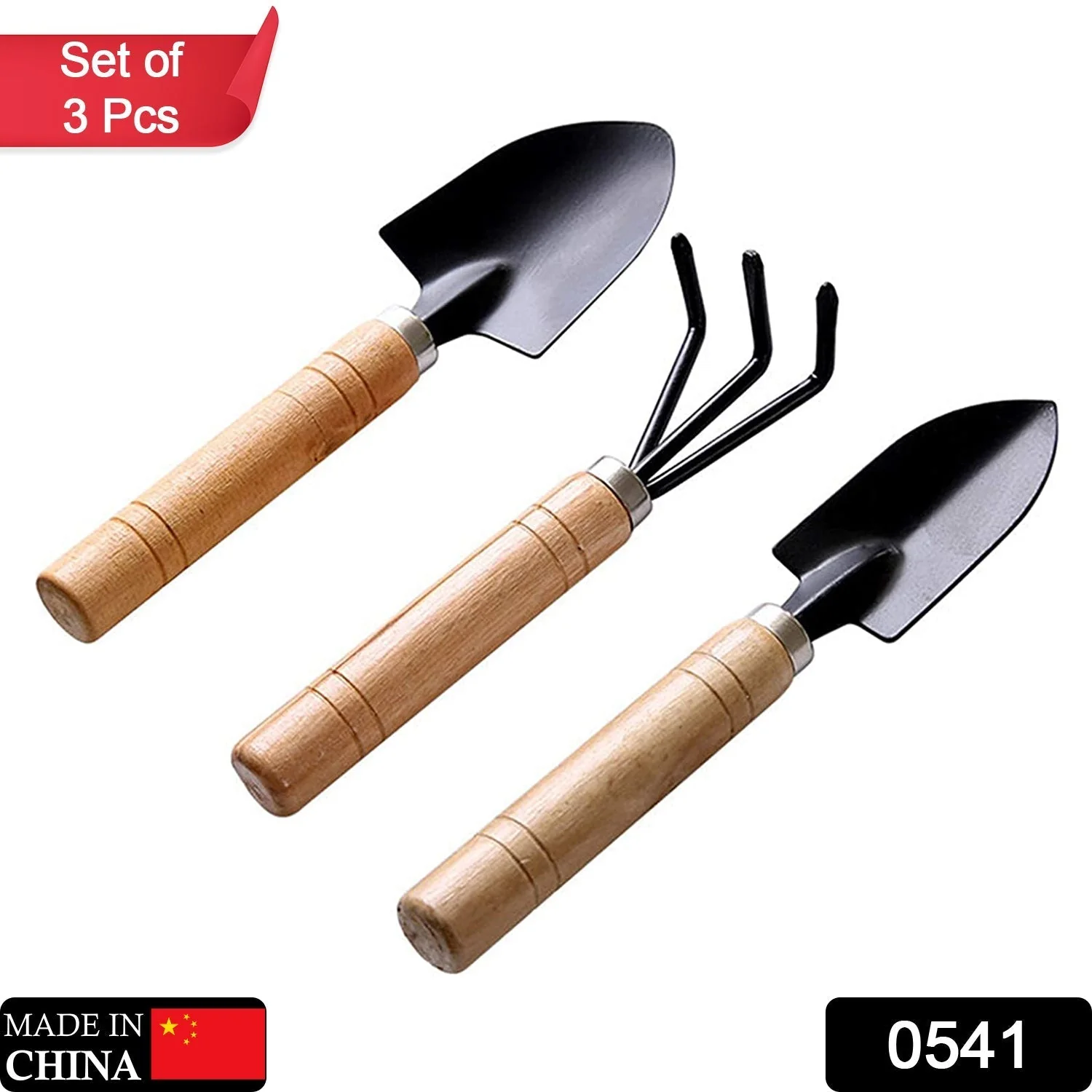 Small sized Hand Cultivator, Small Trowel, Garden Fork (Set of 3) - Image 2