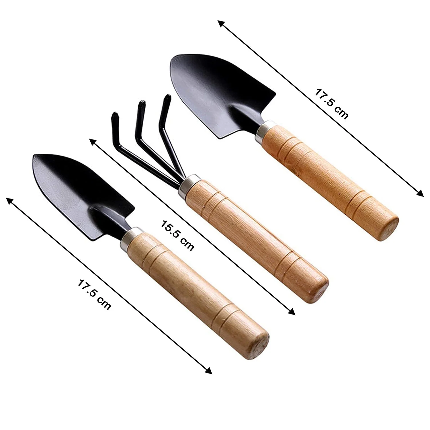 Small sized Hand Cultivator, Small Trowel, Garden Fork (Set of 3) - Image 9