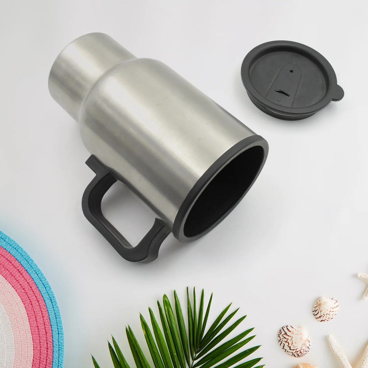 12V Car Charging Electric Kettle Mug (Silver) - Image 4