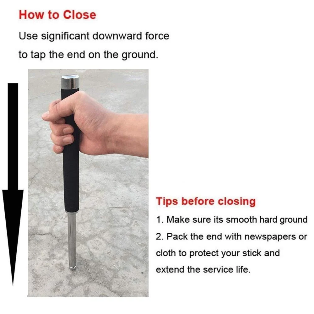 Multi-Function Collapsible Self Defense Stick Extended - Image 7