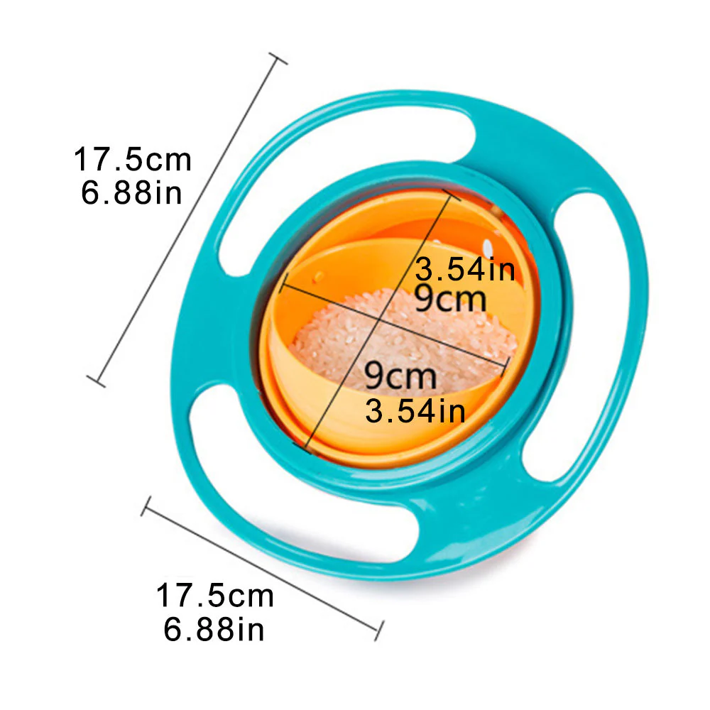 Portable Non Spill Feeding Toddler Gyro Bowl 360 Degree Rotating Dish - Image 4