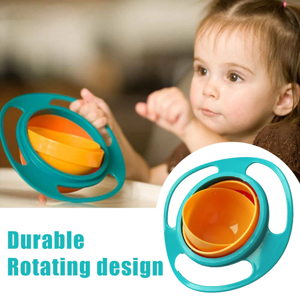 Portable Non Spill Feeding Toddler Gyro Bowl 360 Degree Rotating Dish - Image 6