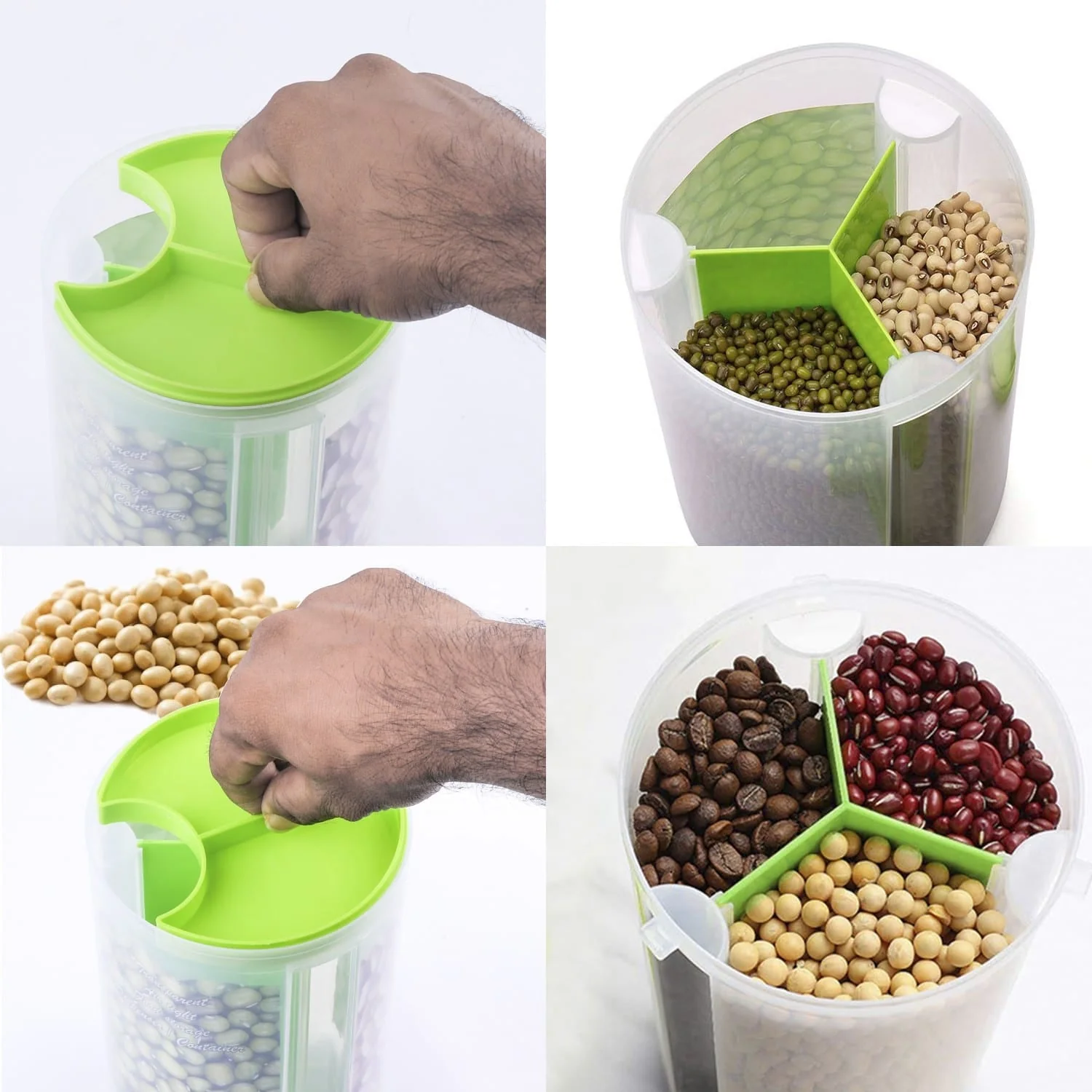 3 in 1 Transparent Air Tight Storage Dispenser Container (With Color Box) - Image 6