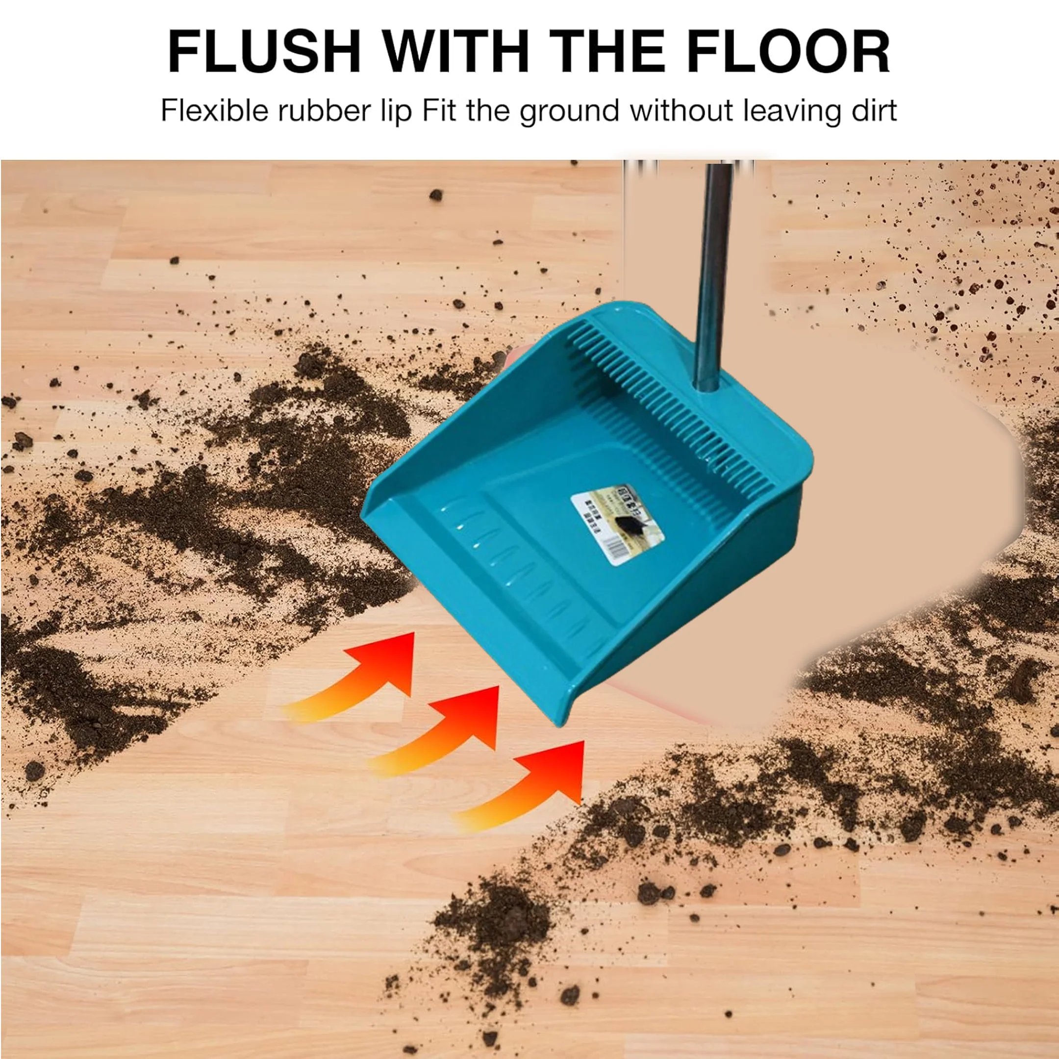 Long Handle Dustpan and Brush 2 Piece Set for Sweeping Cleaning Home Office, Supdi - Image 3
