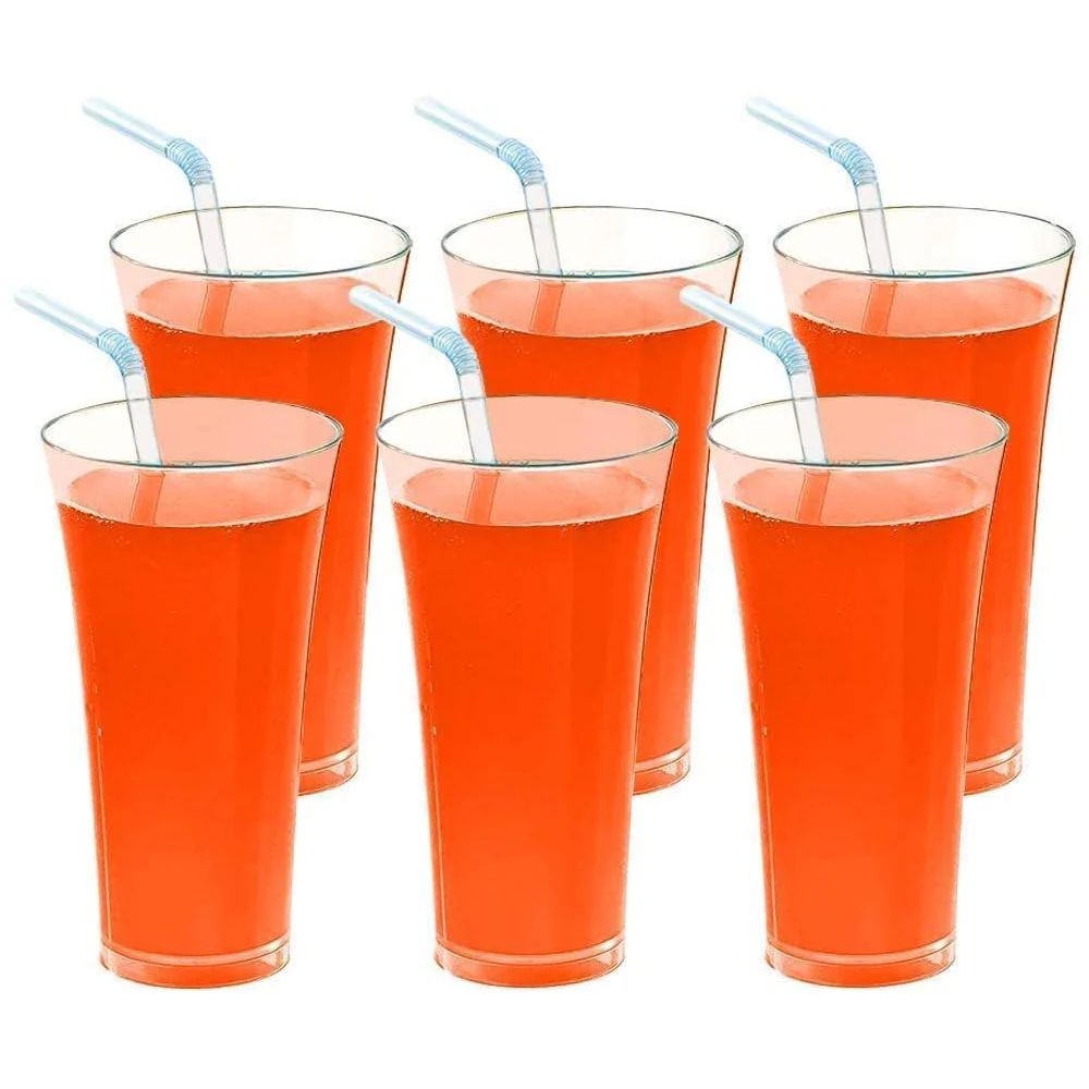Stylish look Plastic Juicy Glass, Transparent Glasses Set 300ml (6pcs) - Image 8